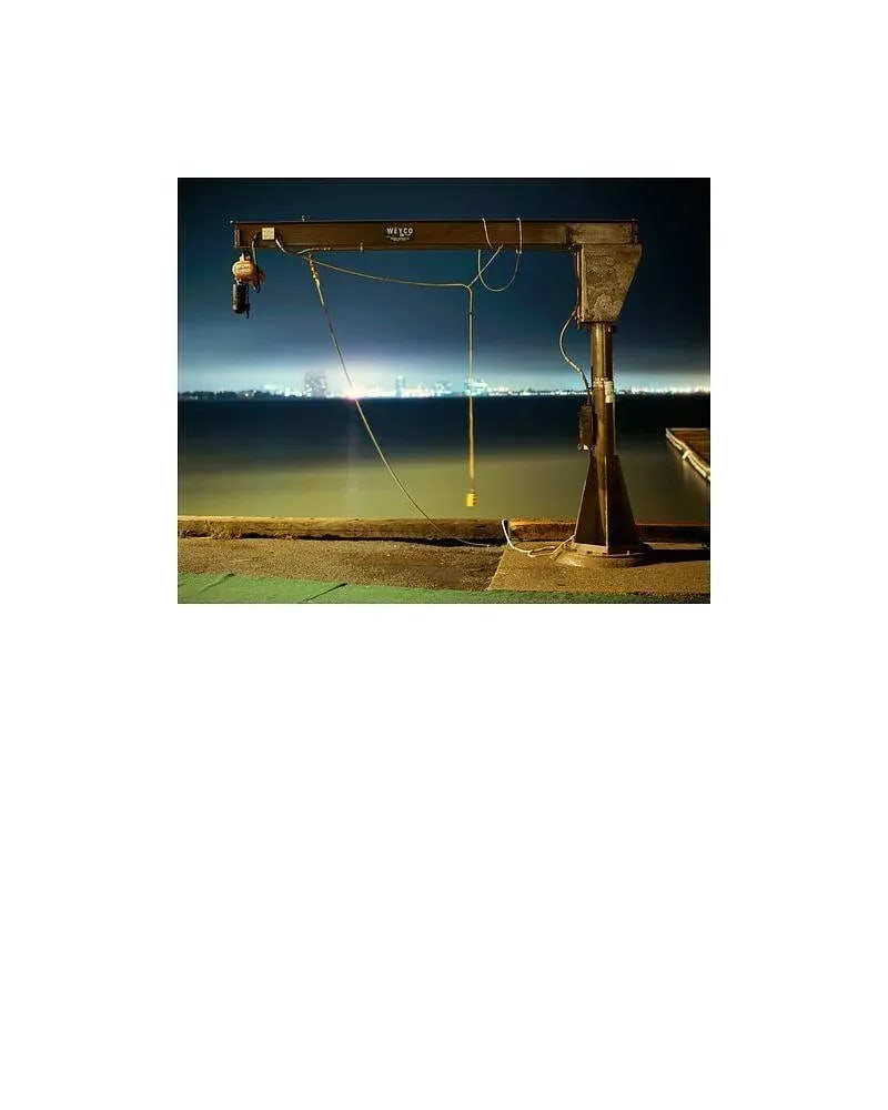 Contemporary Night Photograph "Small Boat Winch" by John Vias - 2