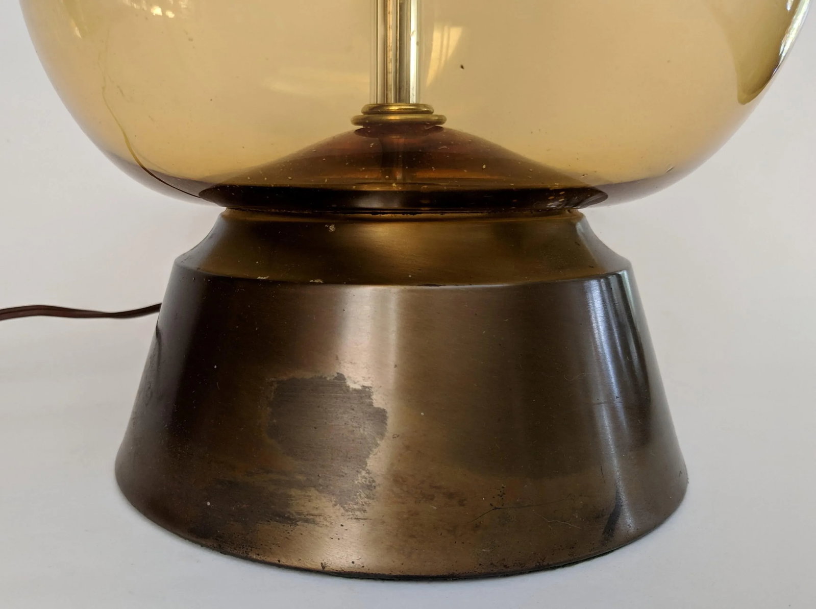 1950s Amber Murano Glass Lamp Italian - 12