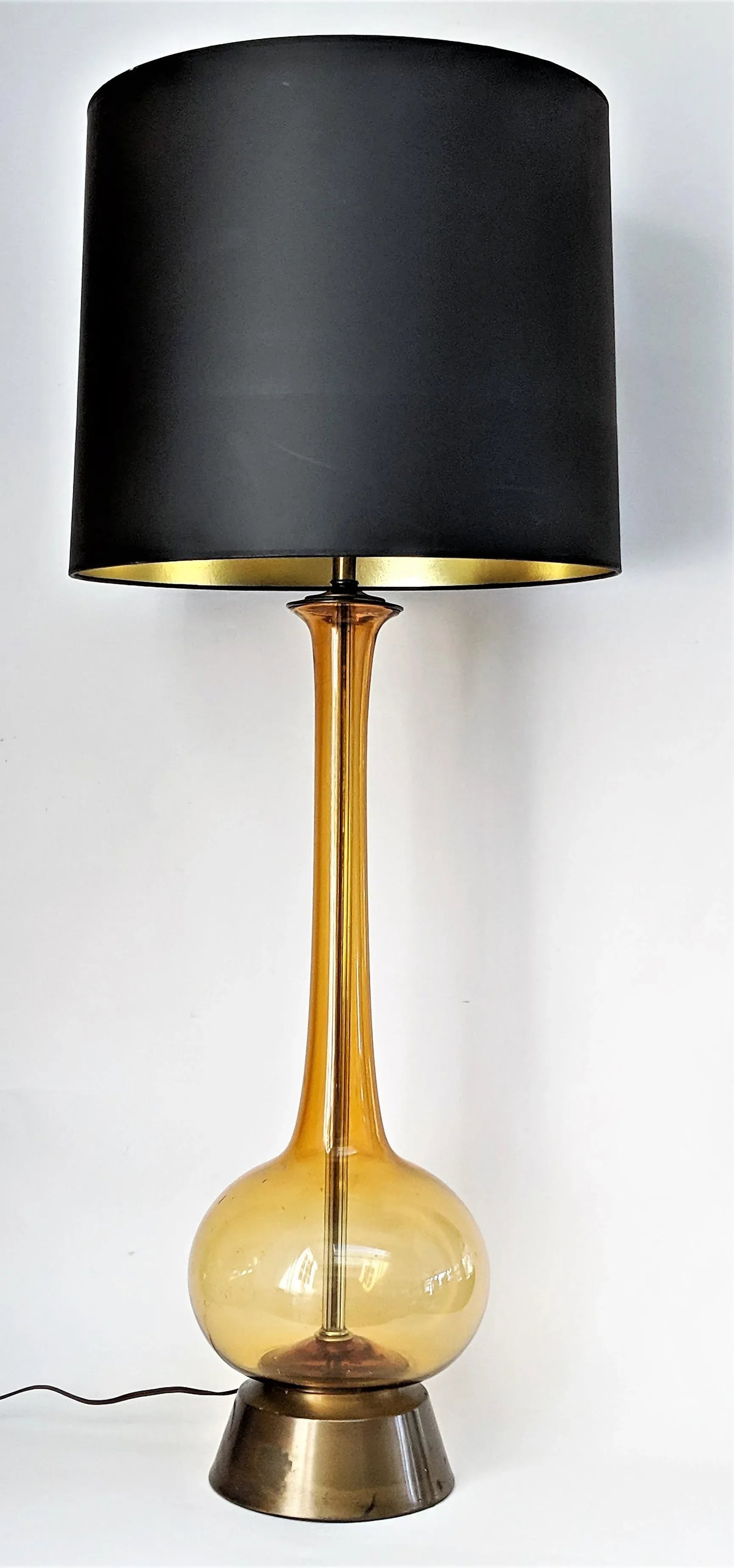 1950s Amber Murano Glass Lamp Italian - 2