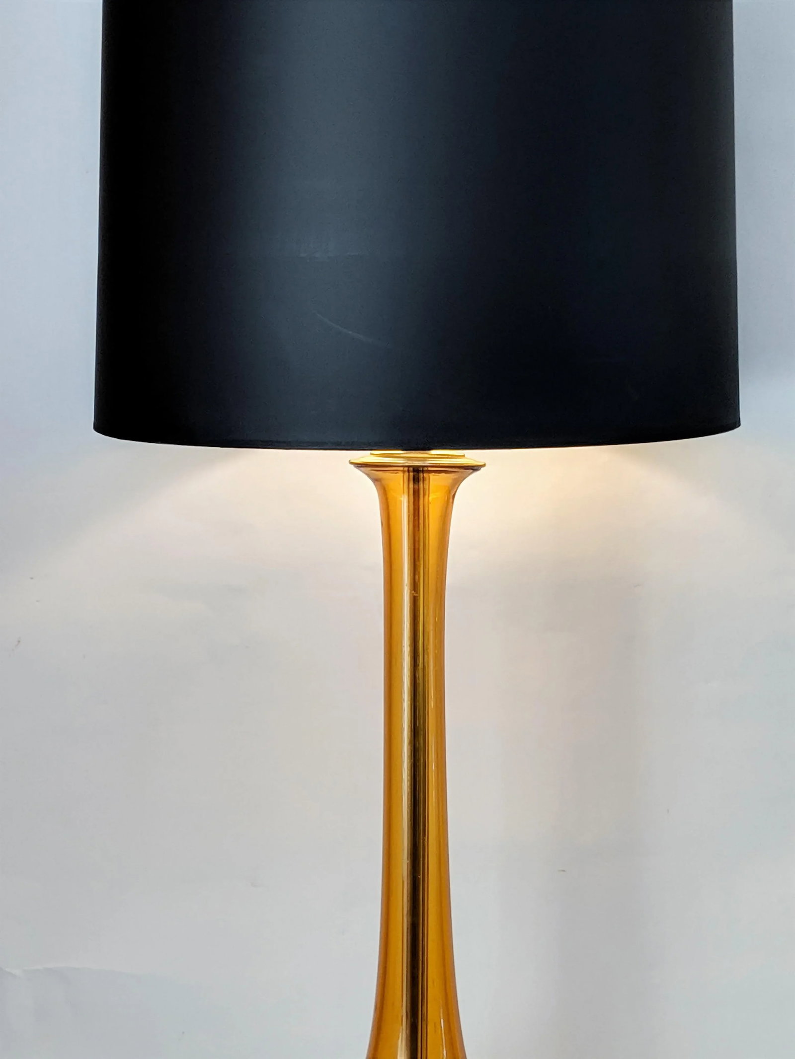 1950s Amber Murano Glass Lamp Italian - 4