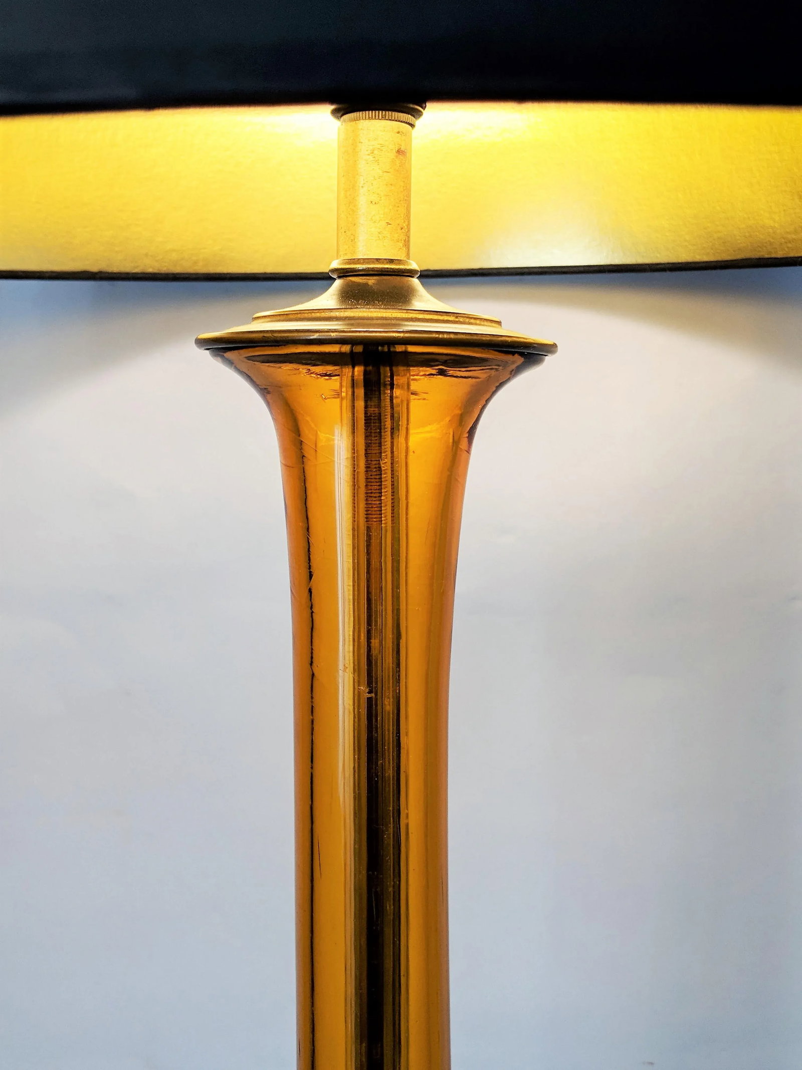 1950s Amber Murano Glass Lamp Italian - 5