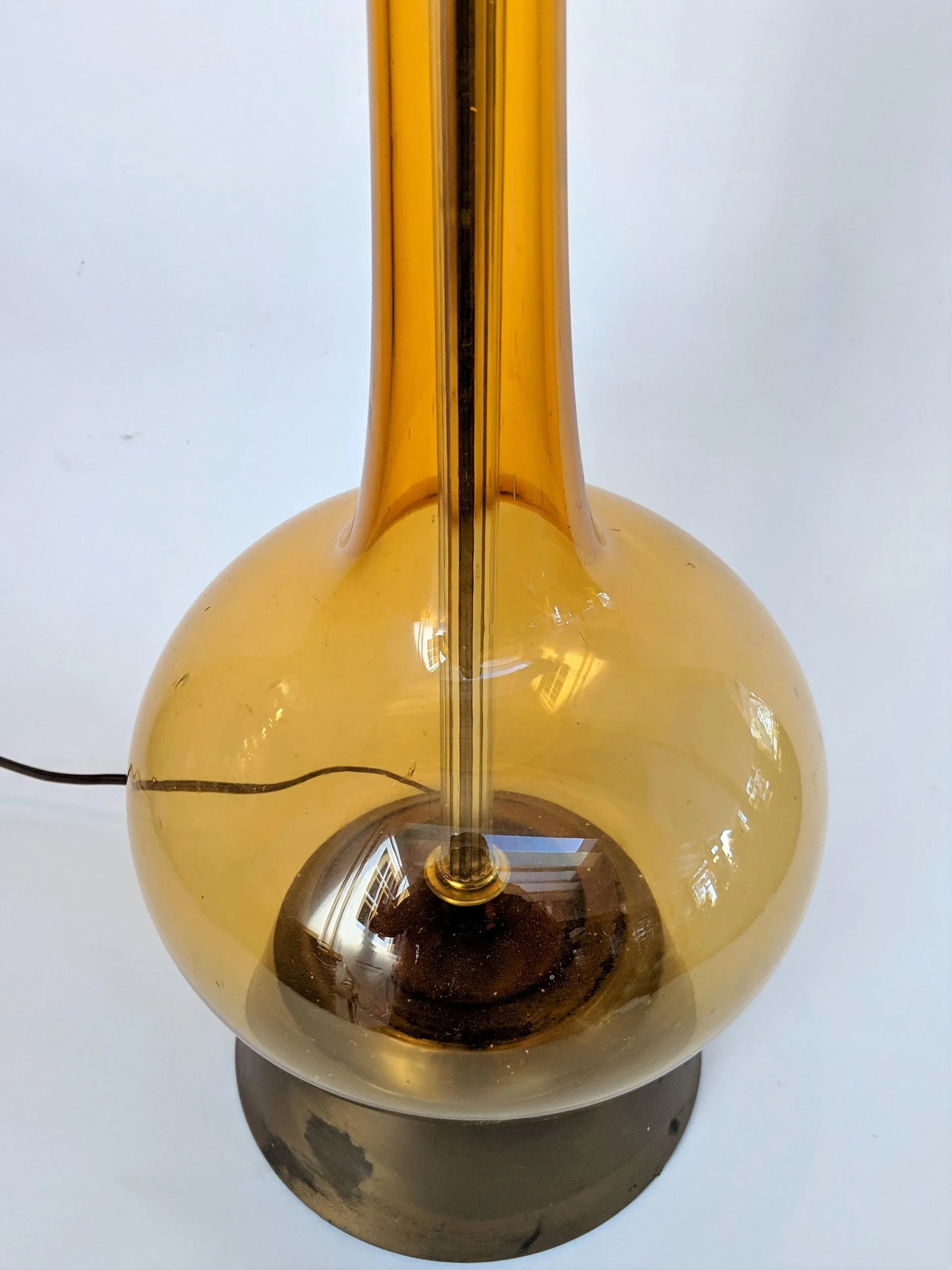 1950s Amber Murano Glass Lamp Italian - 6