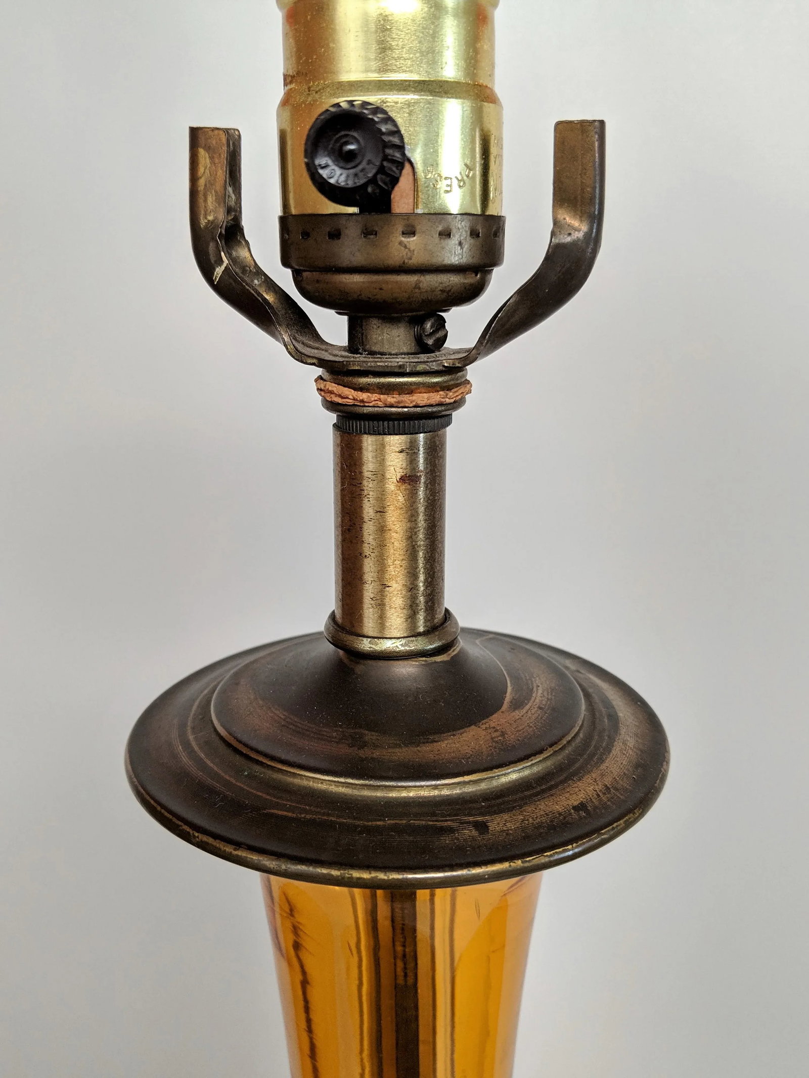 1950s Amber Murano Glass Lamp Italian - 8