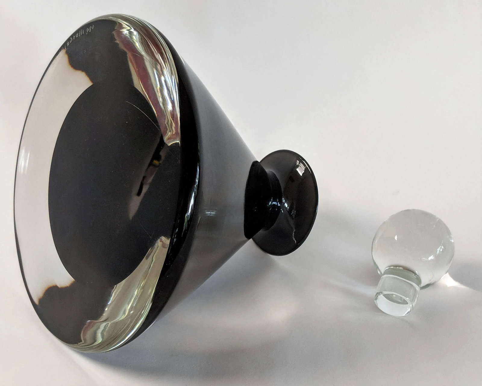 1980s Vintage Mario Pinzoni for Seguso Vetri d'Arte Glass Bottle - 3