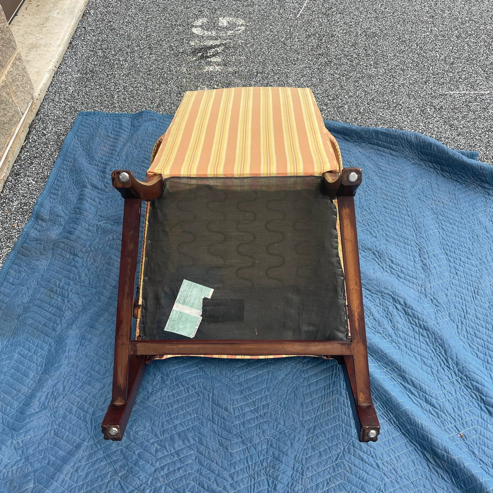 Vintage Hickory Chair Chippendale Mahogany High Back Open Arm Lolling Chair - 10