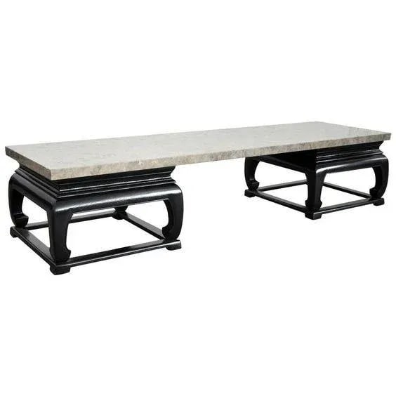 1950s Asian Baker Marble Coffee Table - 8