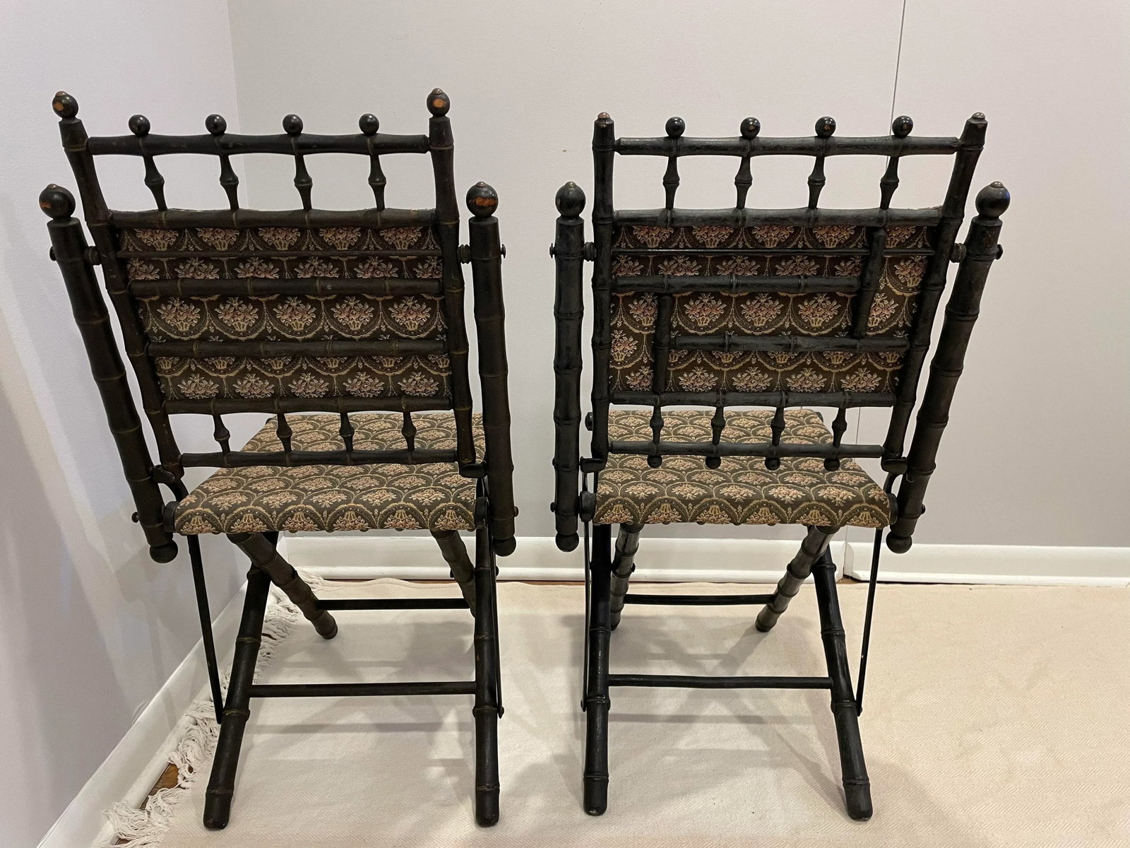 Late 19th Century E. W. Vail Civil War Folding Camp Chair - Set of 2 - 3
