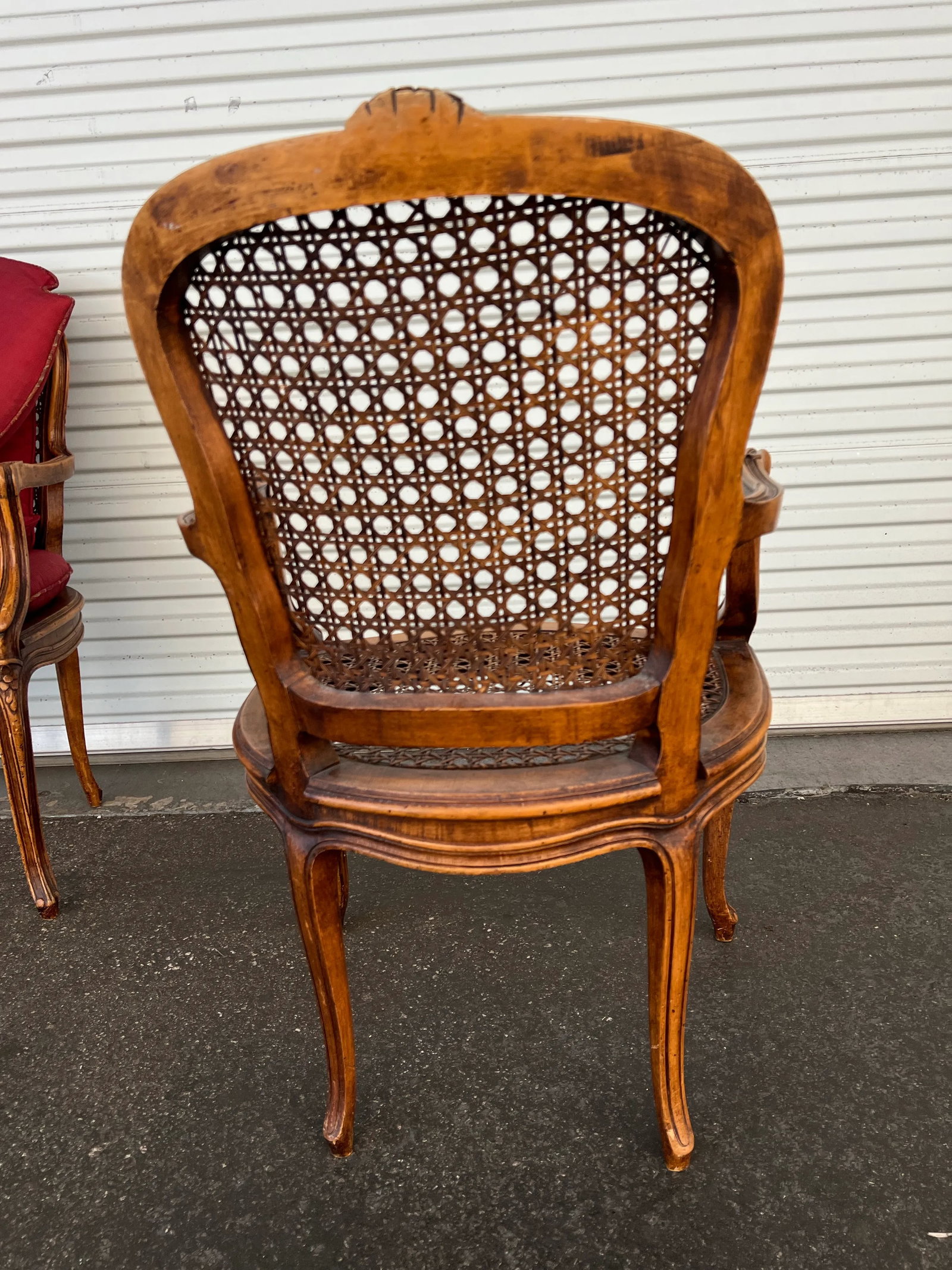 Vintage French Cane Chairs With Cushions- Set of 2 - 11