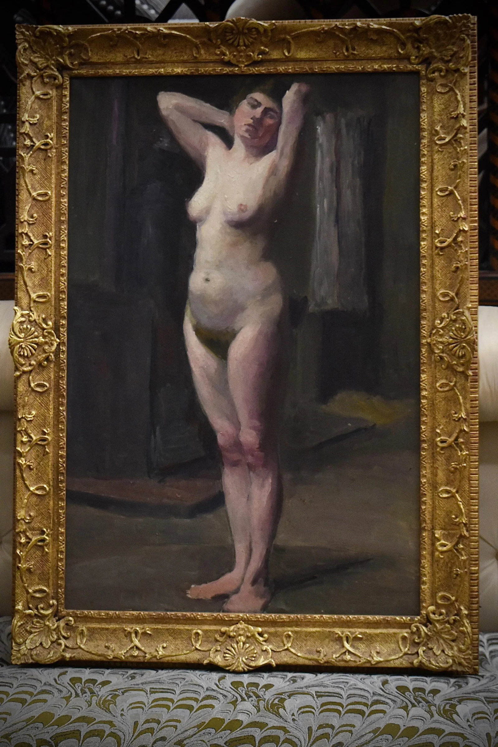 Early 20th C French Nude Portrait Painting - 3