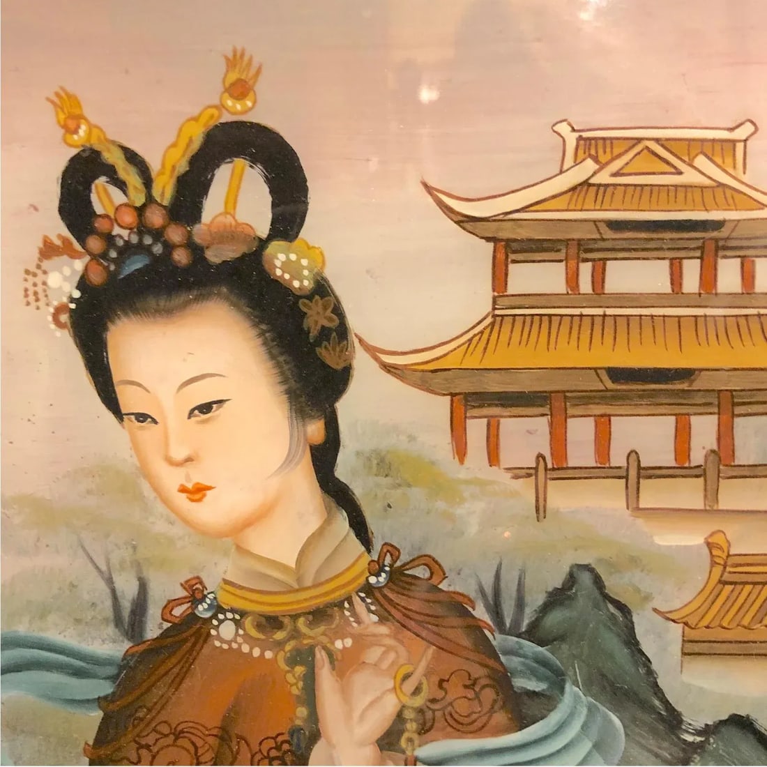 Early 20th Century Antique Chinese Reverse Portrait Paintings - A Pair - 5
