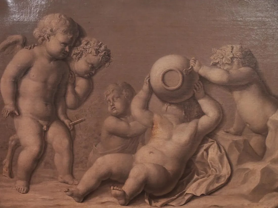 18th Century Framed French Grisaille Painting on Canvas - 3