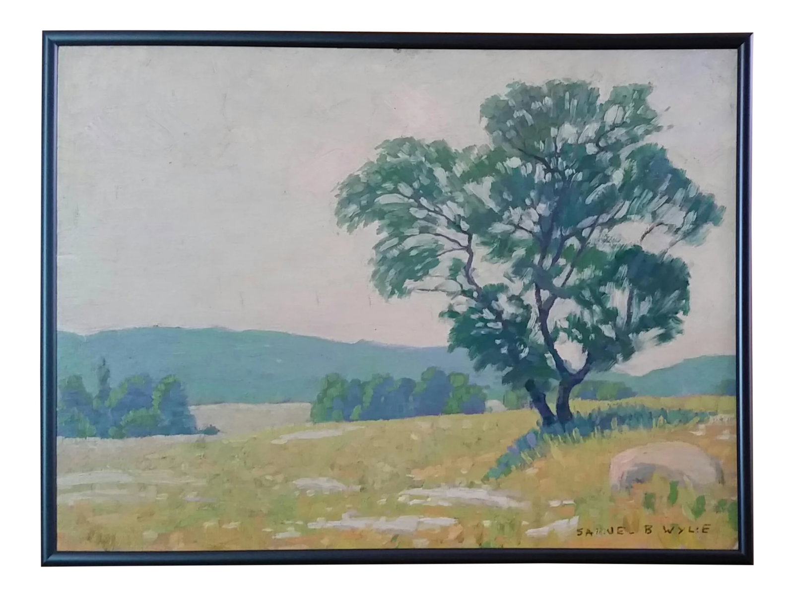Early 20th Century Antique Signed Samuel B. Wylie Woodstock Summer Landscape Oil on Board Painting,: Before Woodstock New York was known for its music festivals, it was known as a retreat for artists. Samuel B. Wylie (1882-1962), a native Mid-Westerner, ventured there and remained until his passing. 