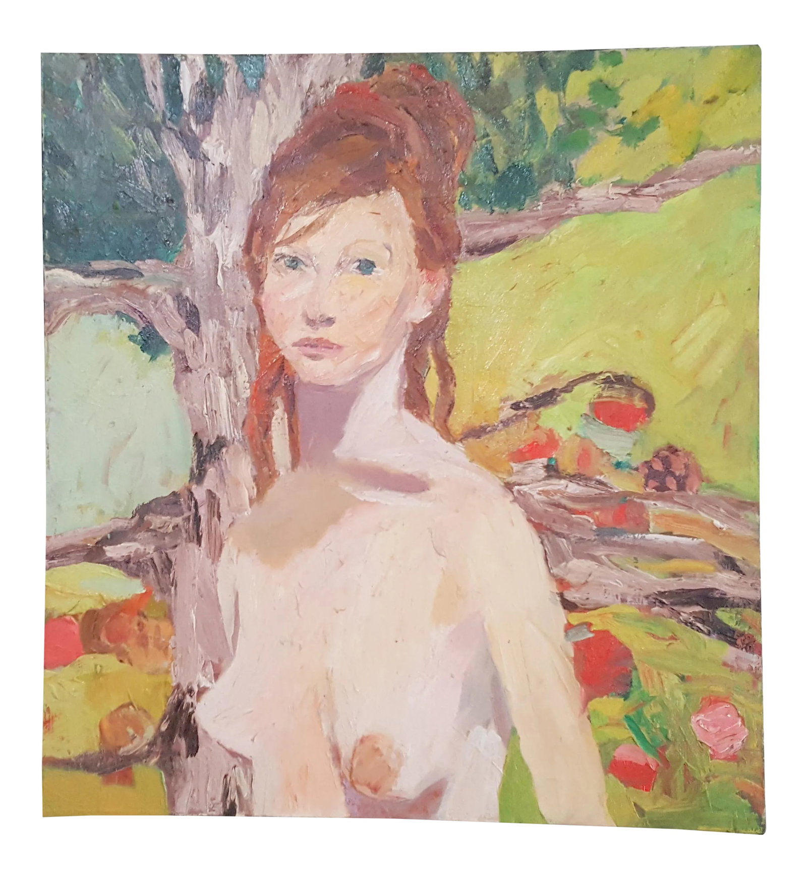 1990s Original Palette Espatula Oil on Canvas Portrait Painting: Lovely find, Original Palette Espatula Oil on Canvas Painting Portrait Unsigned. Rich colors and textures. Condition: Alterations: Original Condition Unaltered Imperfections: Some Imperfections