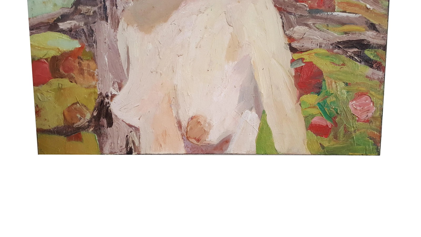 1990s Original Palette Espatula Oil on Canvas Portrait Painting - 4