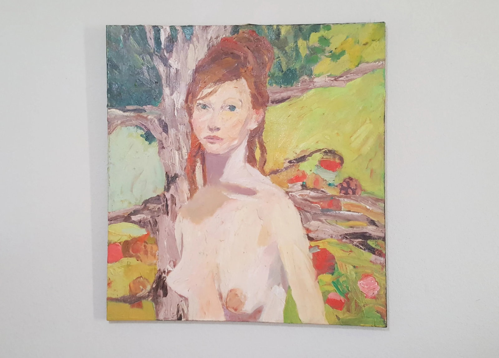 1990s Original Palette Espatula Oil on Canvas Portrait Painting - 7