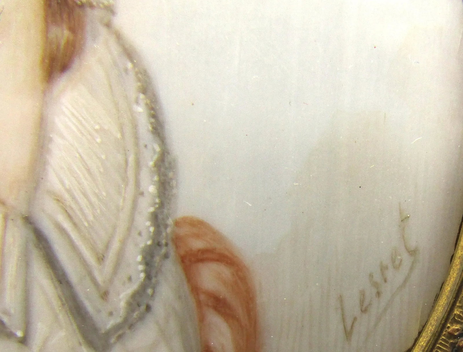 Mid 19th Century Miniature Portrait Madame Stuart by Adolphe Alexandre Lesrel, Framed - 2