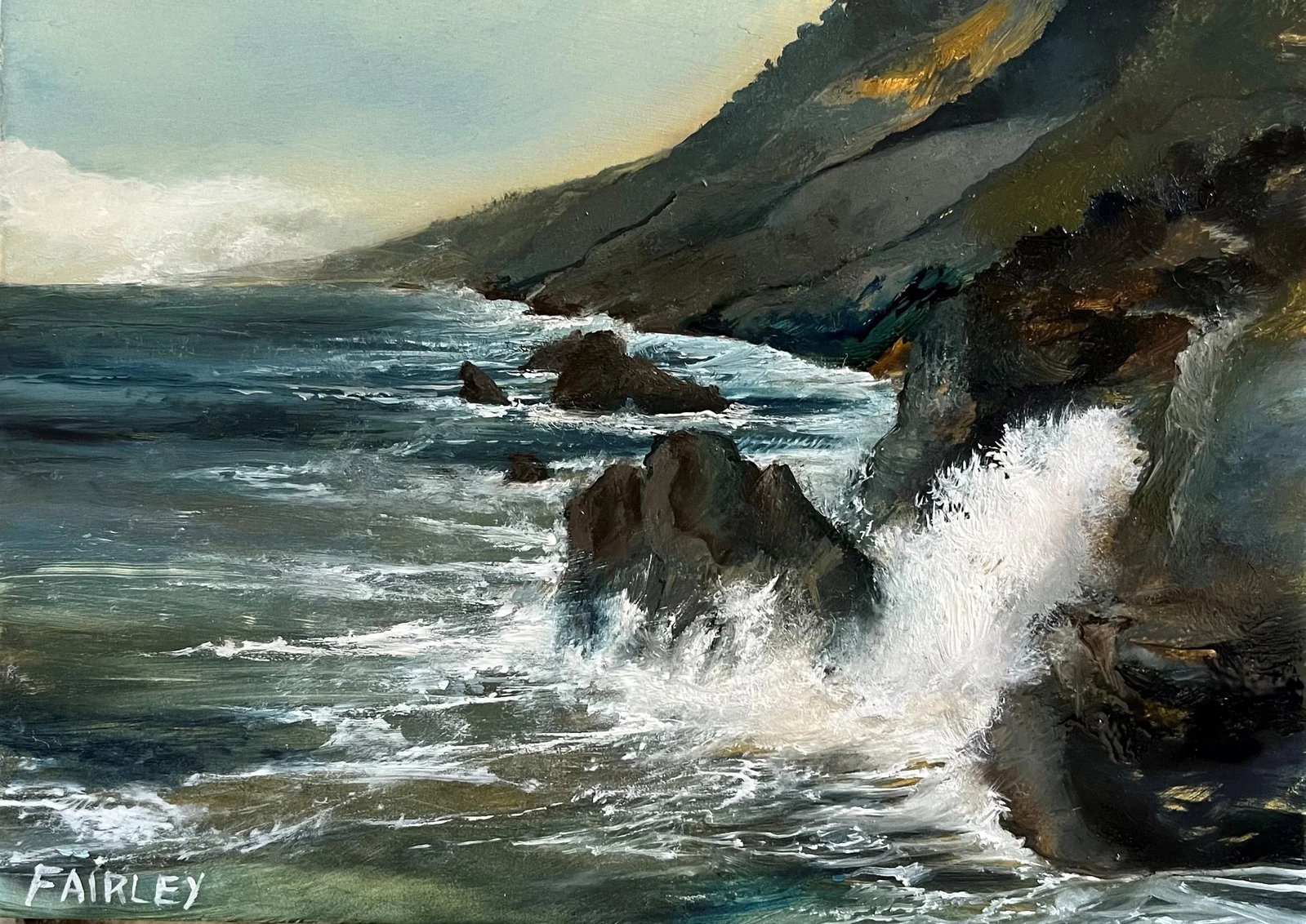Big Sur Splash, Original Oil Painting by Jessica Fairley (1 of 5)