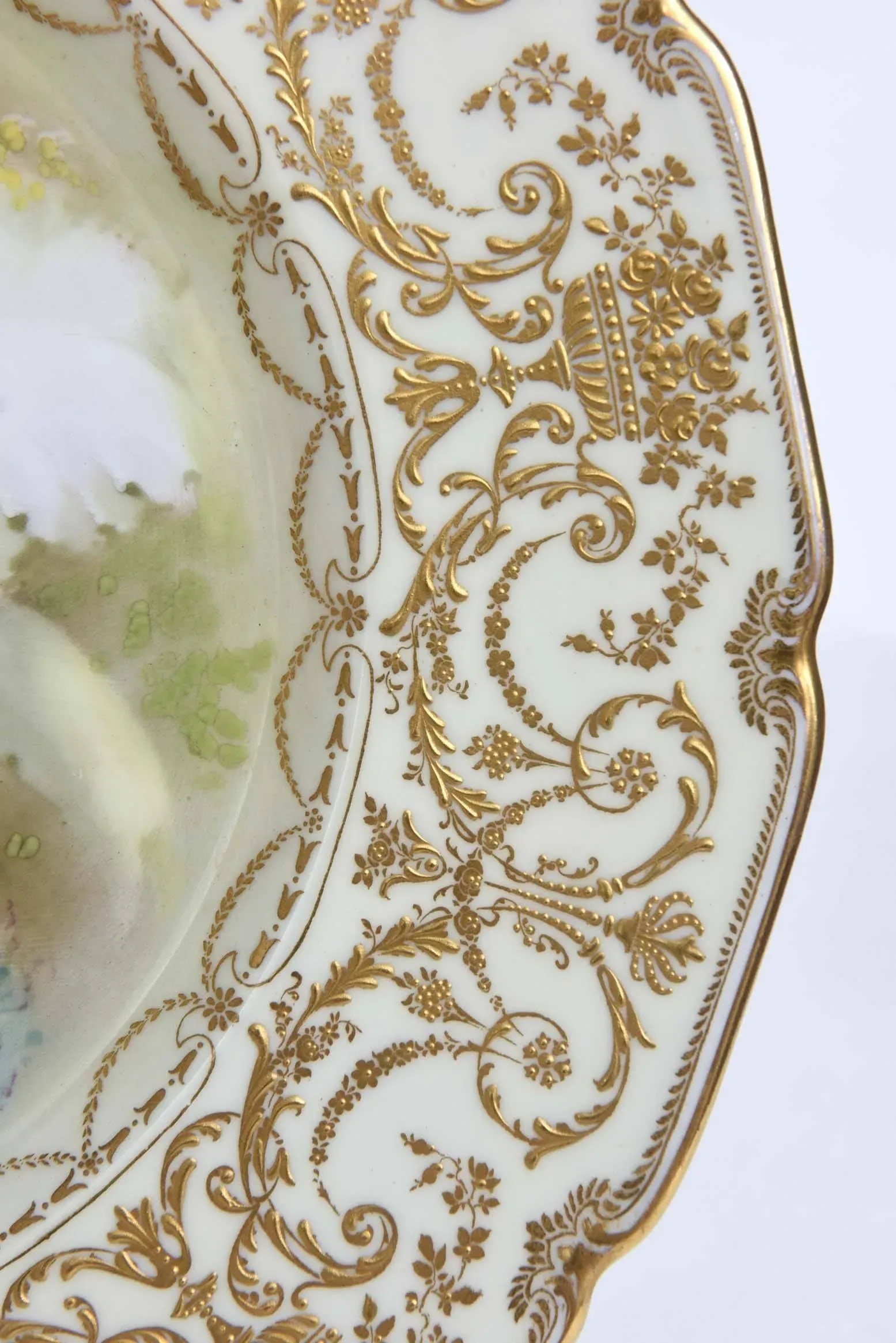 Set of 12 Orchid Presentation Plates, Ornate and Gilded - 10