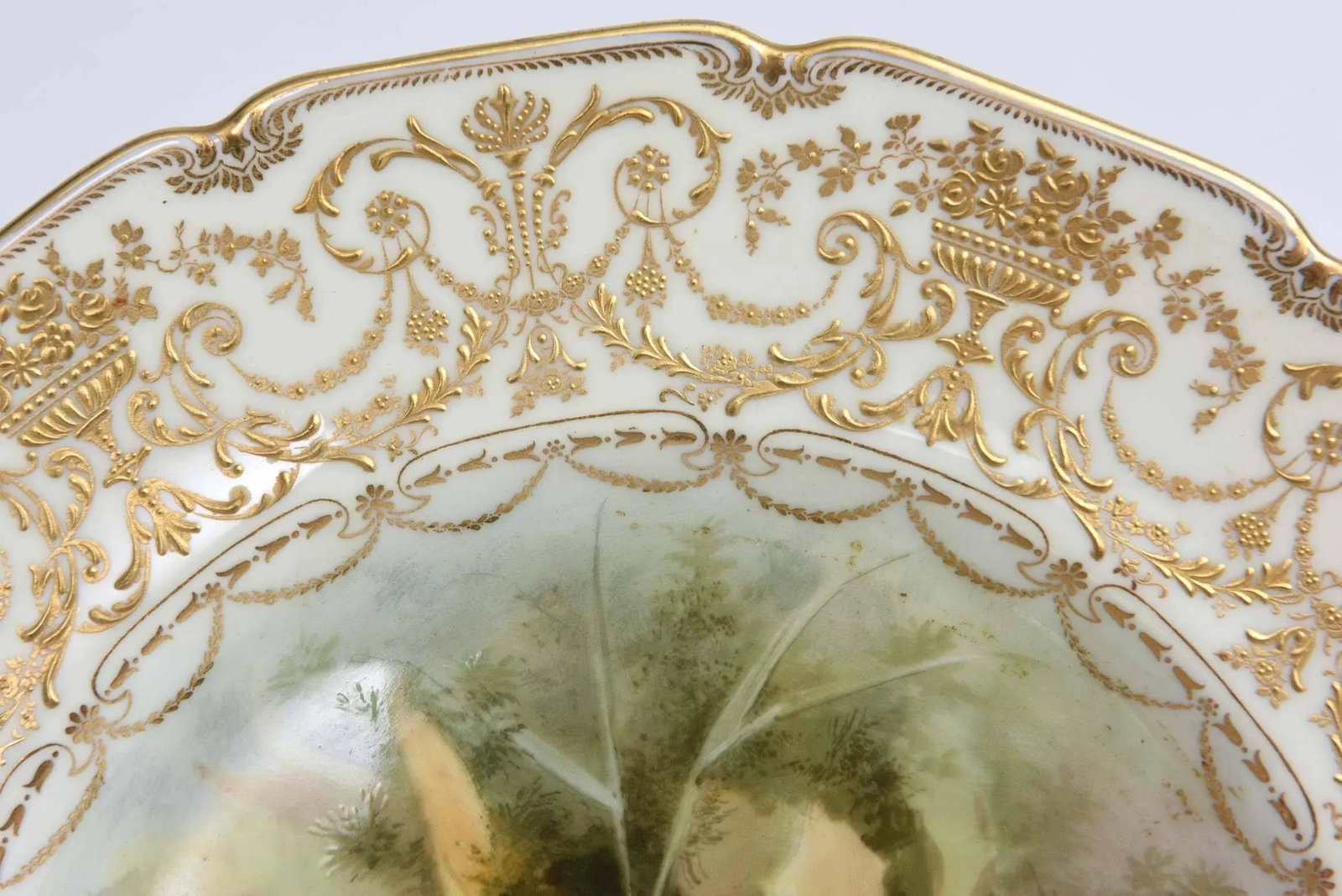 Set of 12 Orchid Presentation Plates, Ornate and Gilded - 5