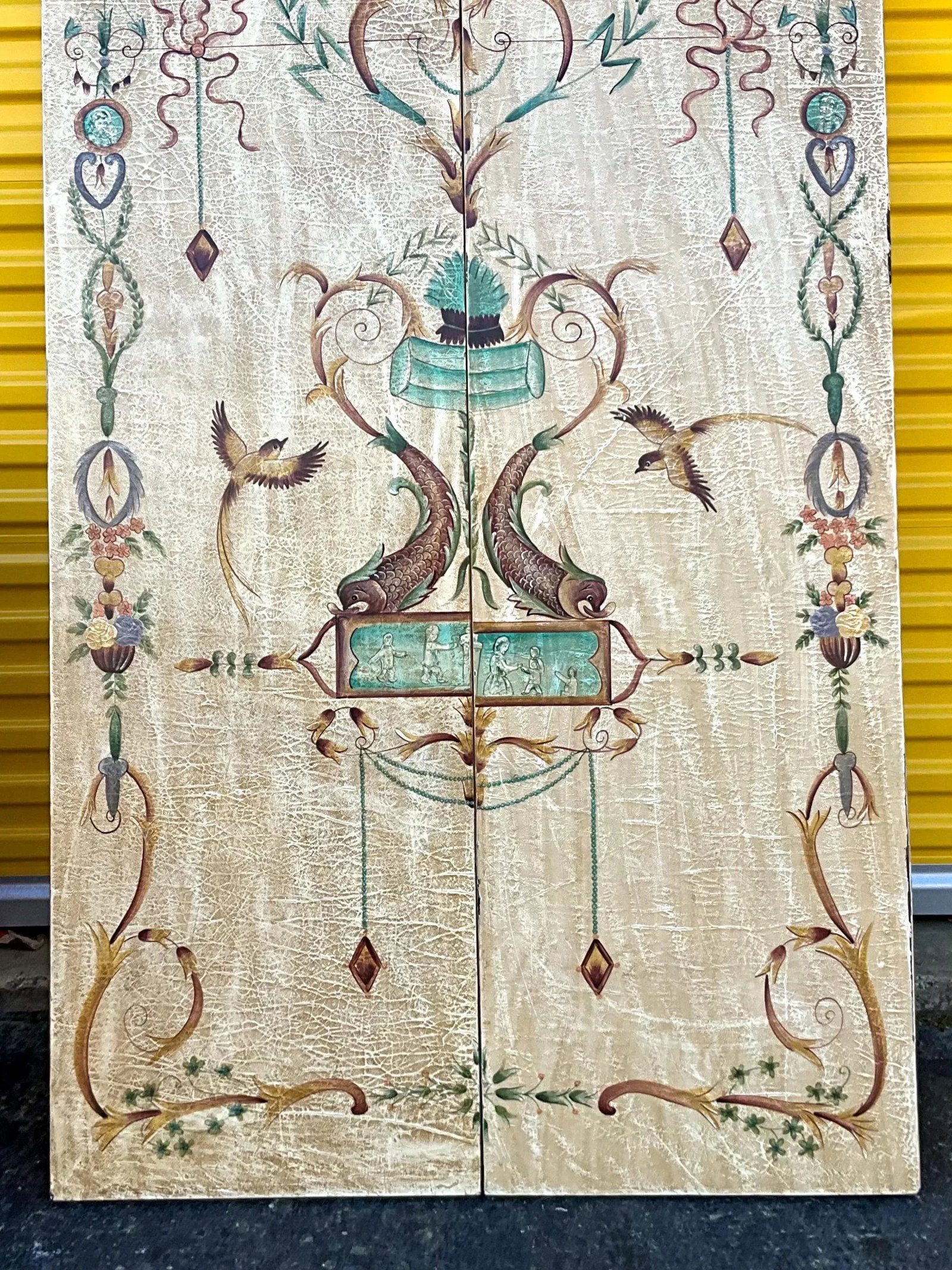 20th-C. Neo-Classical Style Hand Painted Panels / Screen Wall Art Att. Maitland-Smith - 7