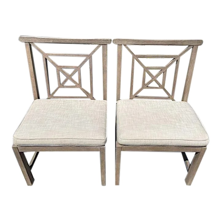 Restoration Hardware Solid Teak "Saltram" Dining Side Chairs - Set of 2 (1 of 9)