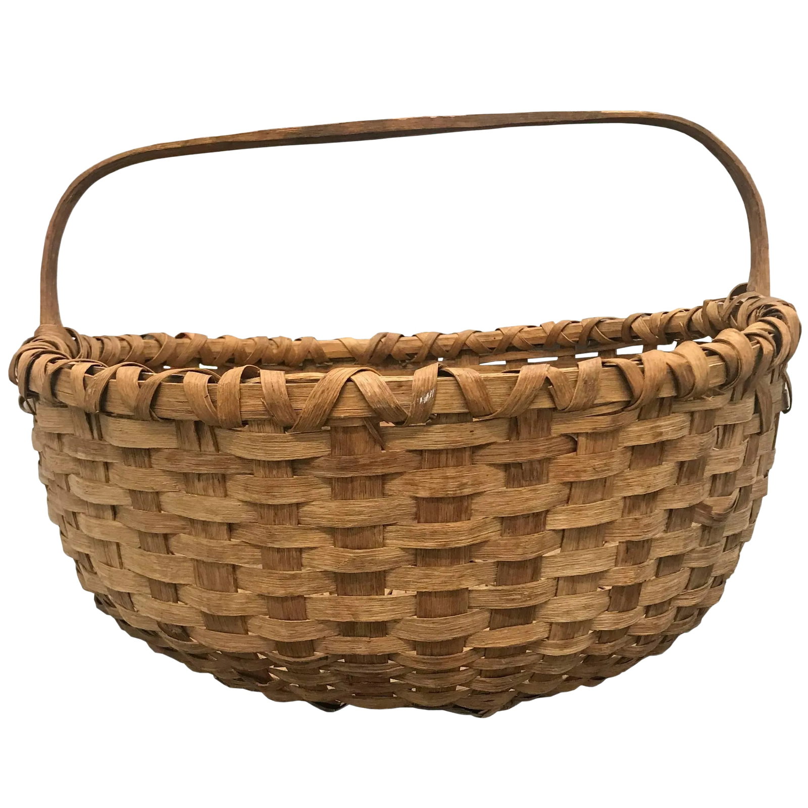 19th Century American Splint Oak Basket (1 of 7)