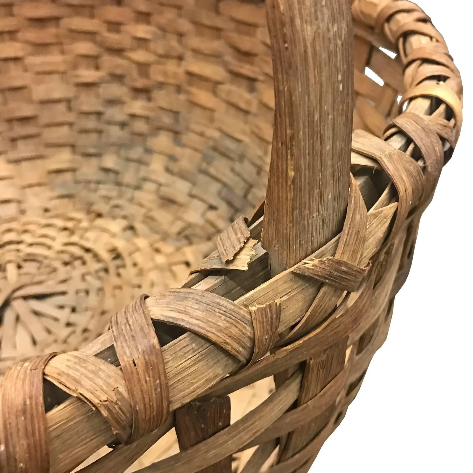 19th Century American Splint Oak Basket - 6