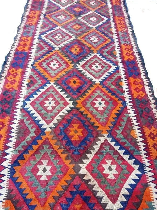 Vintage Handwoven Caucasian Kilim Rug - 5' * 16'' - 2