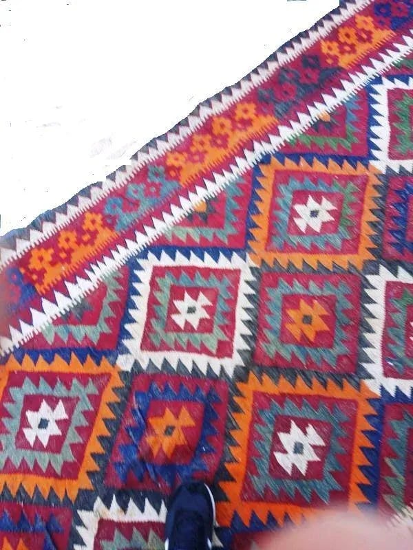 Vintage Handwoven Caucasian Kilim Rug - 5' * 16'' - 4