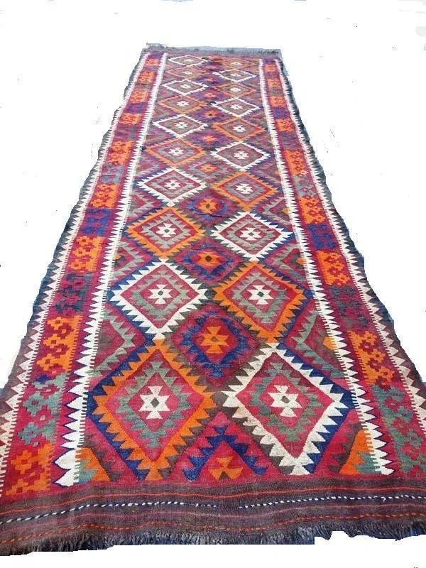 Vintage Handwoven Caucasian Kilim Rug - 5' * 16'' - 5