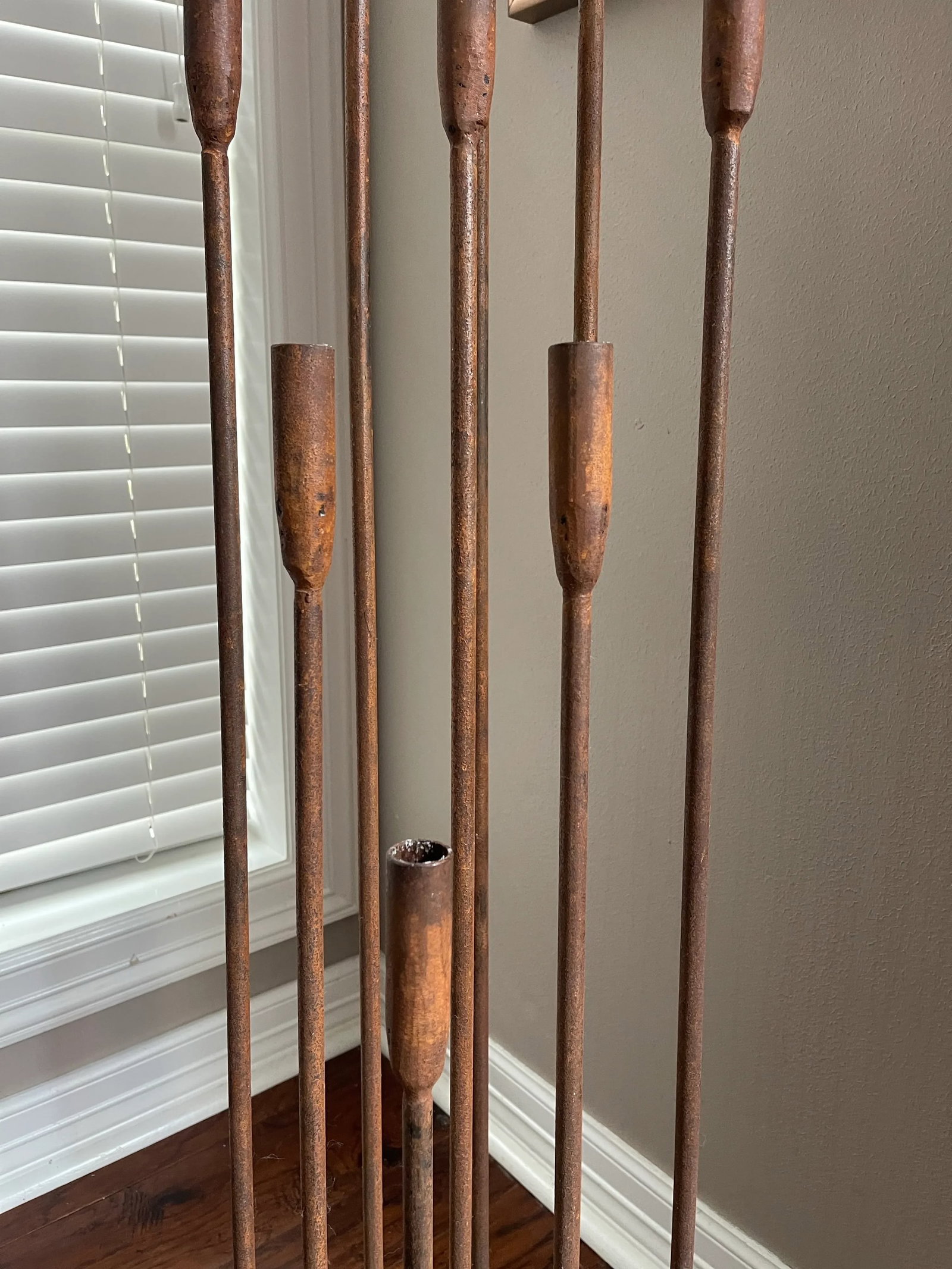 Vintage Brutalist Iron Floor Candelabra in the Style of Harry Bertoia - 8