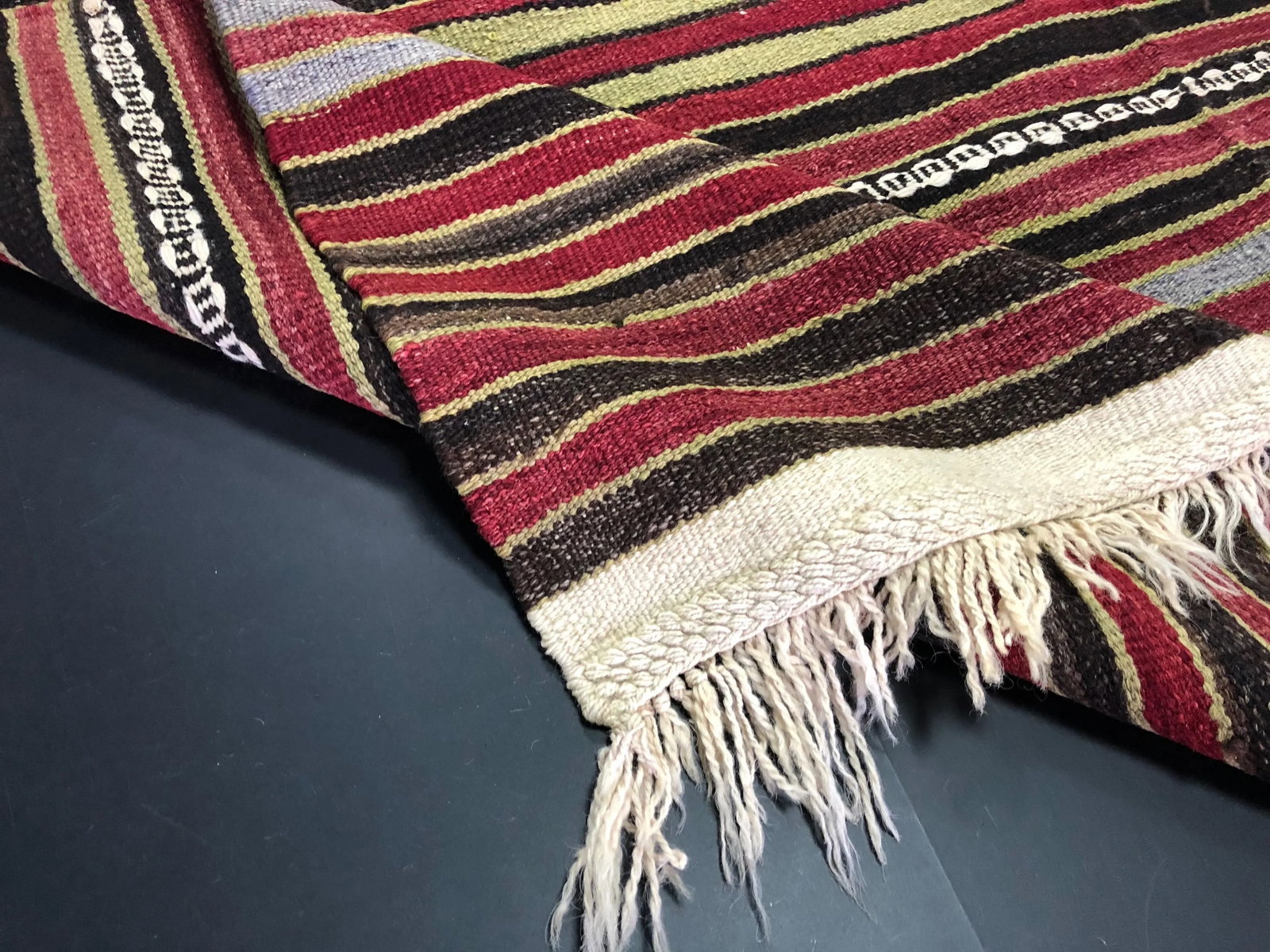 1960s Vintage Handwoven Turkish Kilim Rug - 5'3'' * 10'11'' - 4