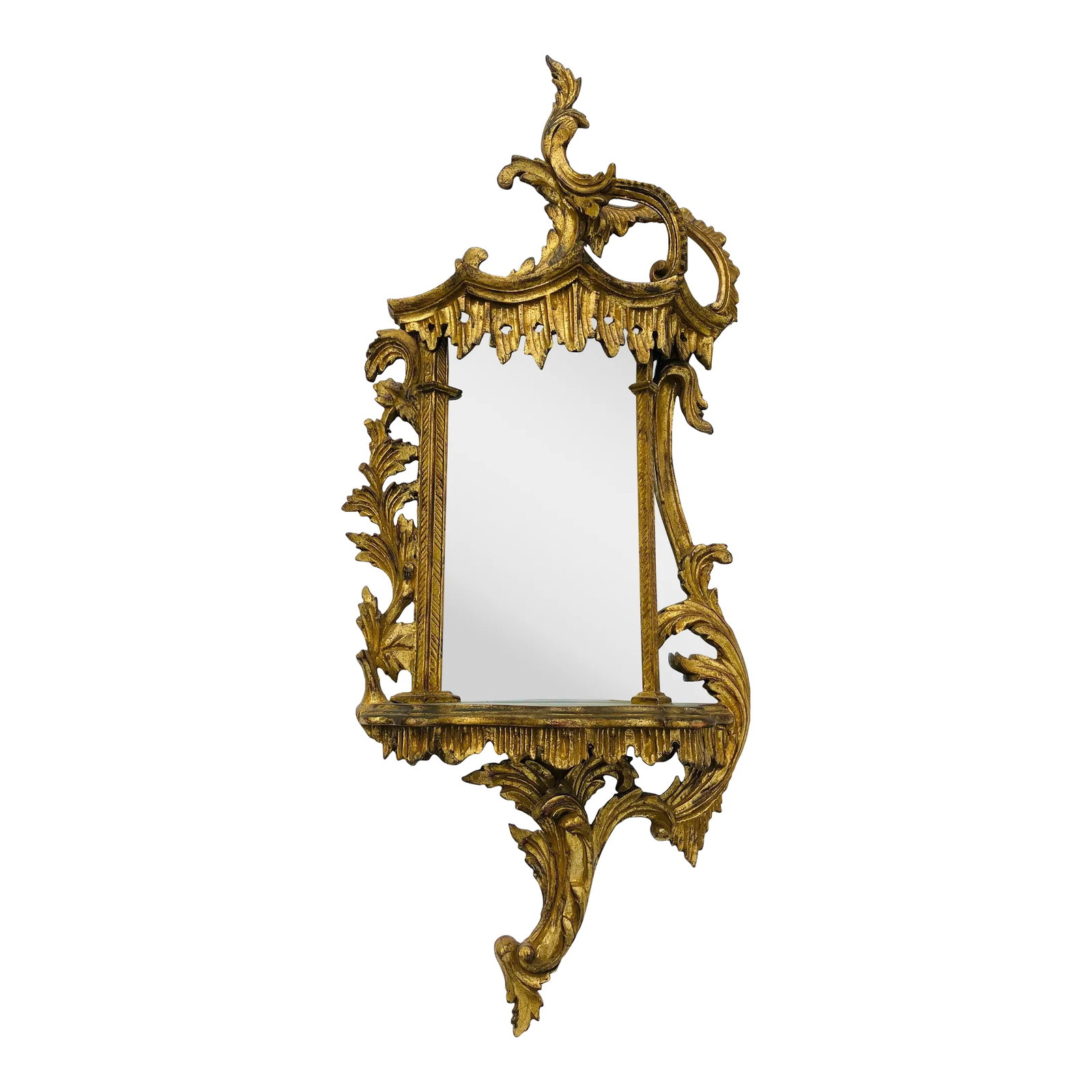 1970s Italian Baroque Style Wall Shelf With Mirror (1 of 8)