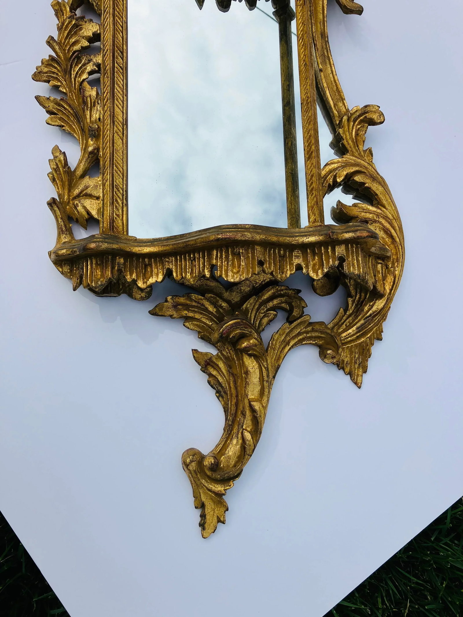 1970s Italian Baroque Style Wall Shelf With Mirror - 5