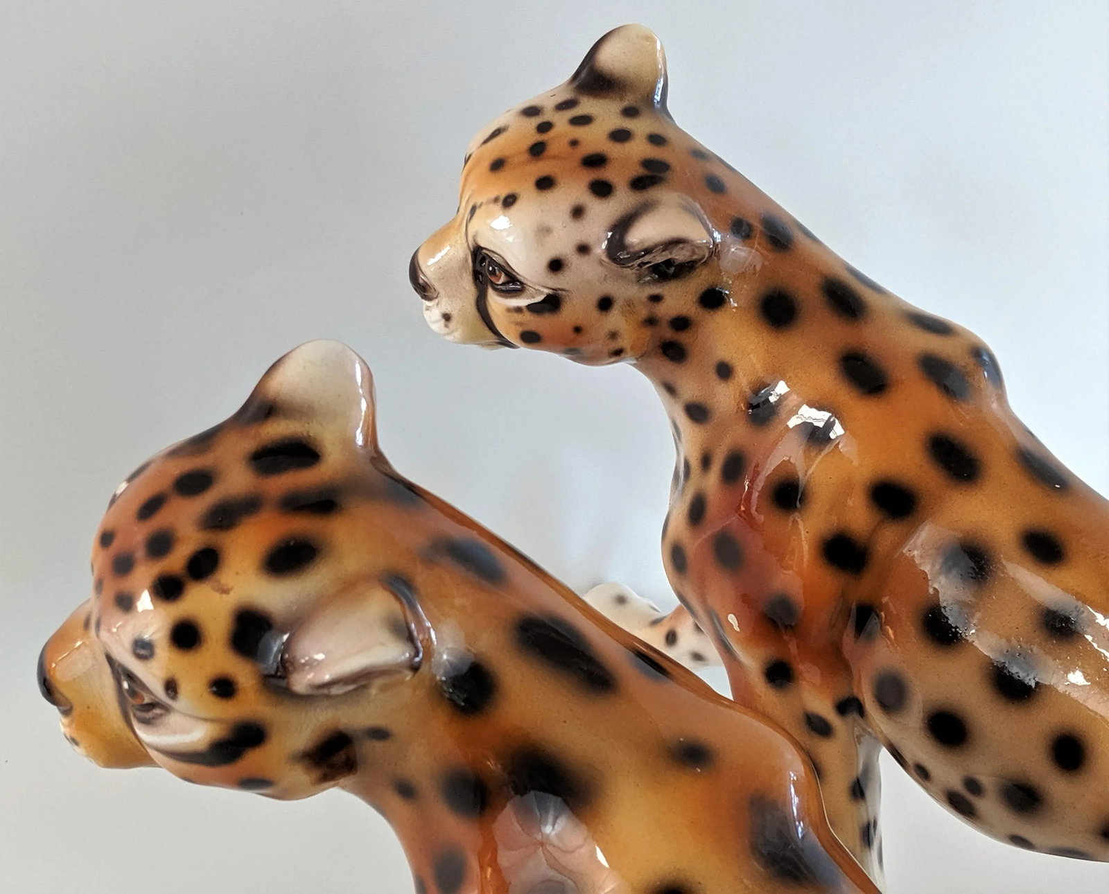 1970s Vintage Ceramic Cheetah Leopard Figurines - a Pair - 12