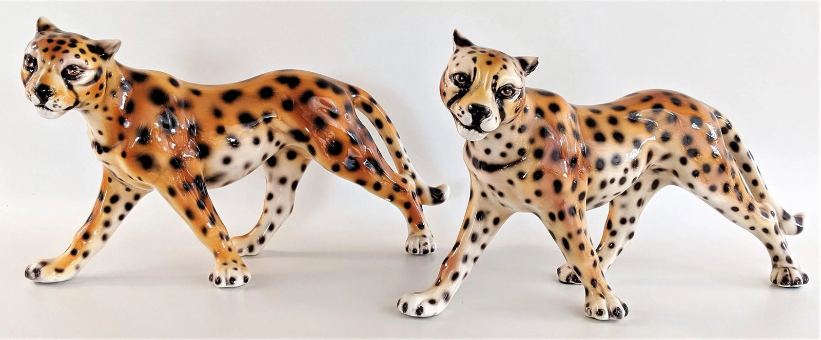 1970s Vintage Ceramic Cheetah Leopard Figurines - a Pair - 13
