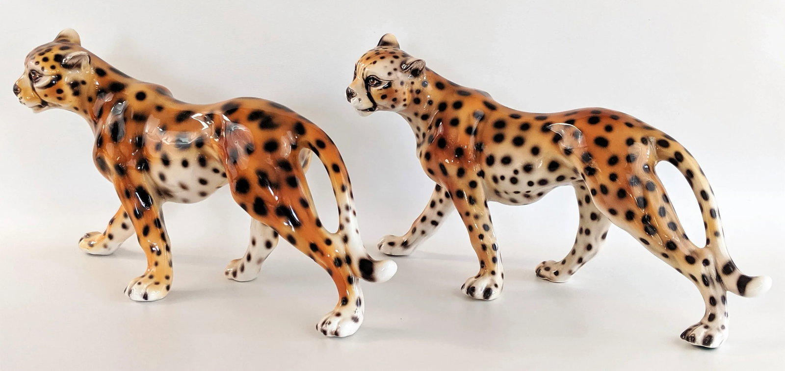 1970s Vintage Ceramic Cheetah Leopard Figurines - a Pair - 2