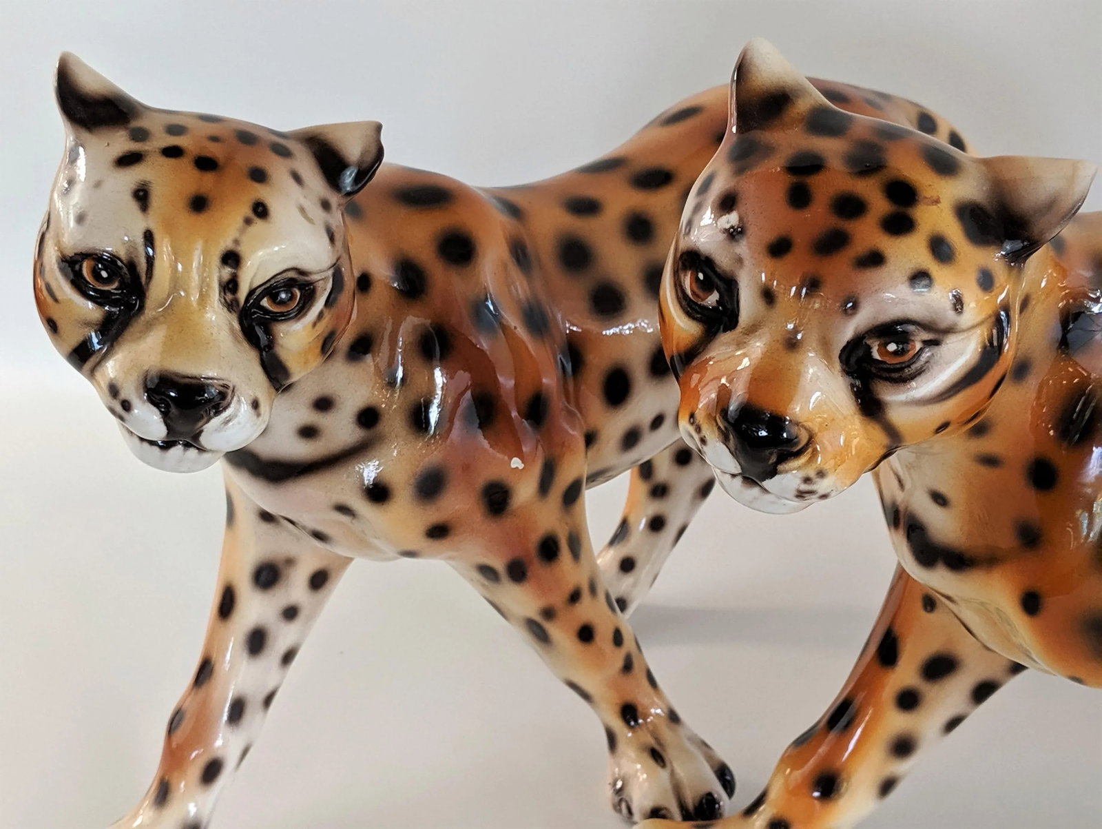 1970s Vintage Ceramic Cheetah Leopard Figurines - a Pair - 6