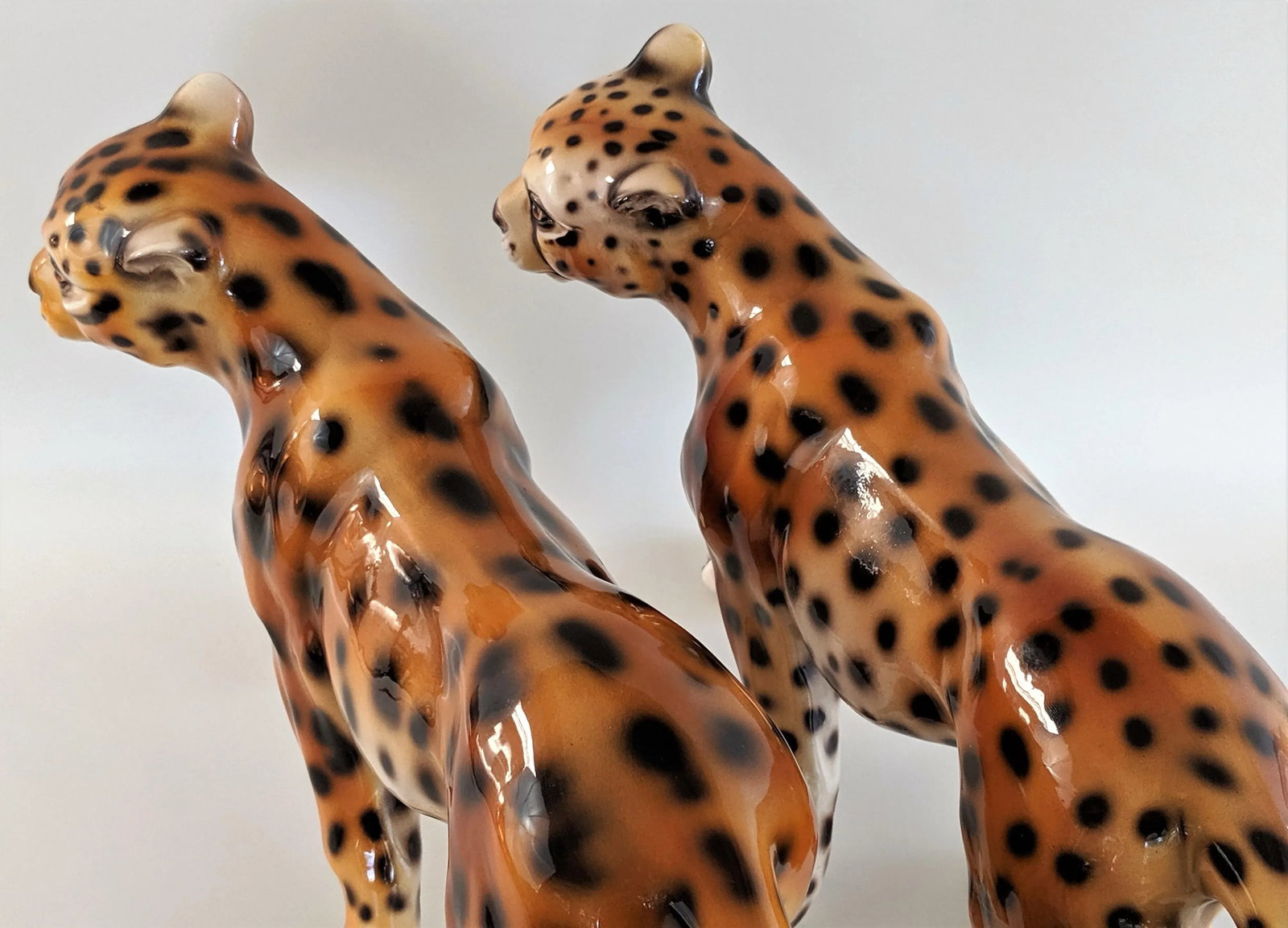 1970s Vintage Ceramic Cheetah Leopard Figurines - a Pair - 9