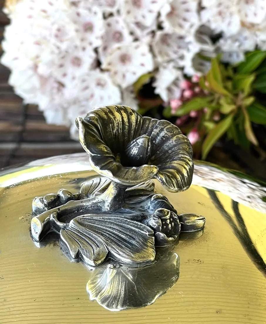 1960s Vintage Christofle French Silver Plate Food Dome or Cloche, Round Cheese Bell - 5