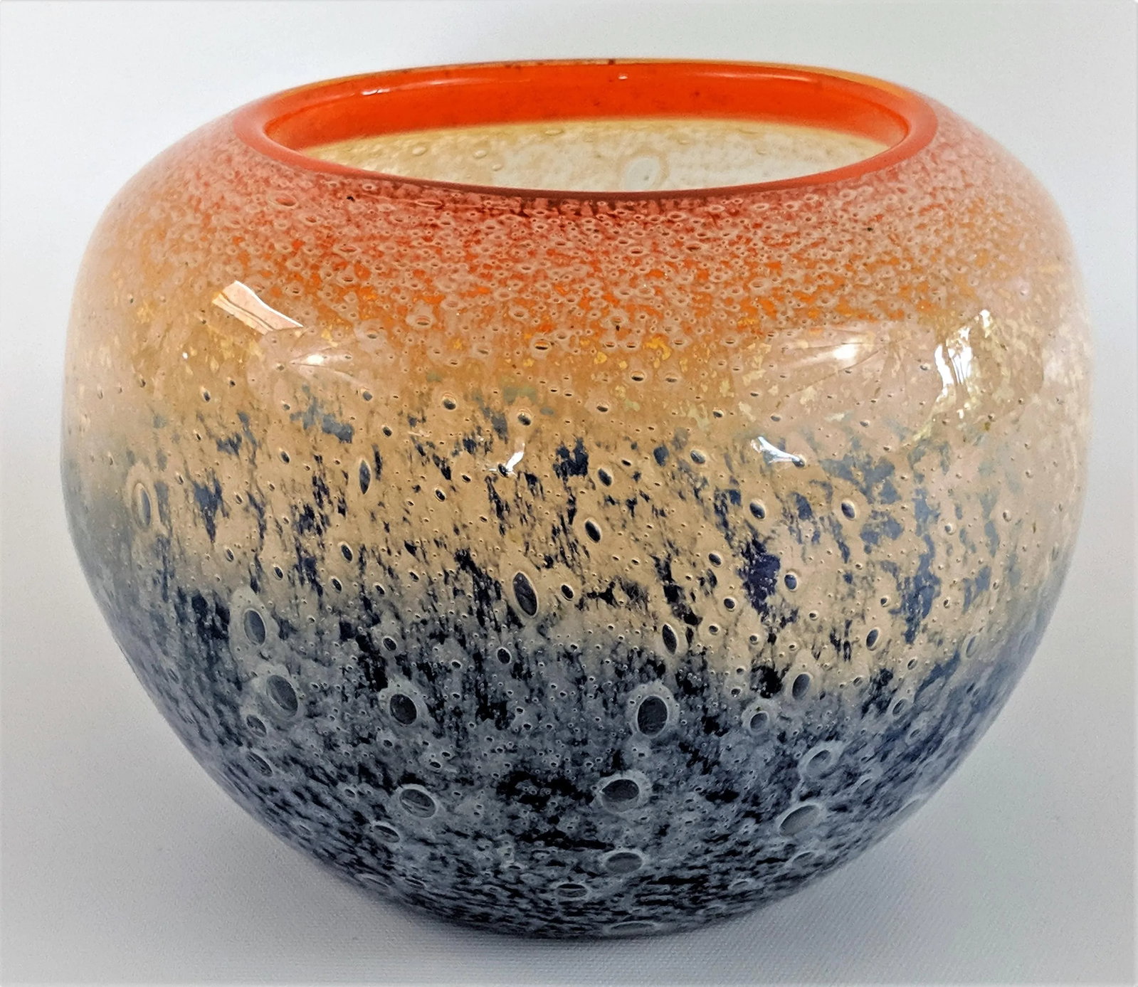 Benny Motzfeldt Art Glass Bubble Vase Norway Mid Century Modern - 10