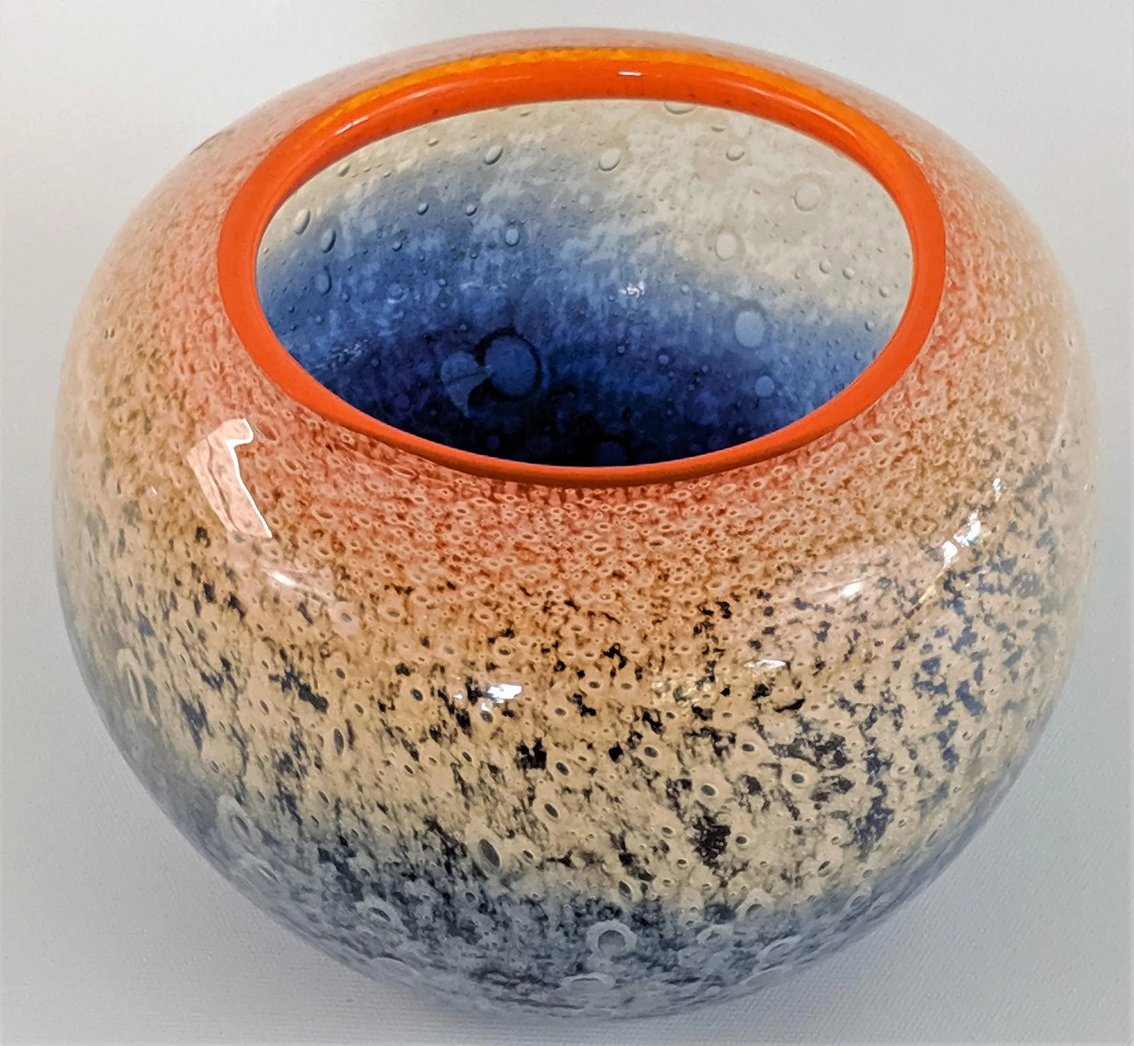 Benny Motzfeldt Art Glass Bubble Vase Norway Mid Century Modern - 3