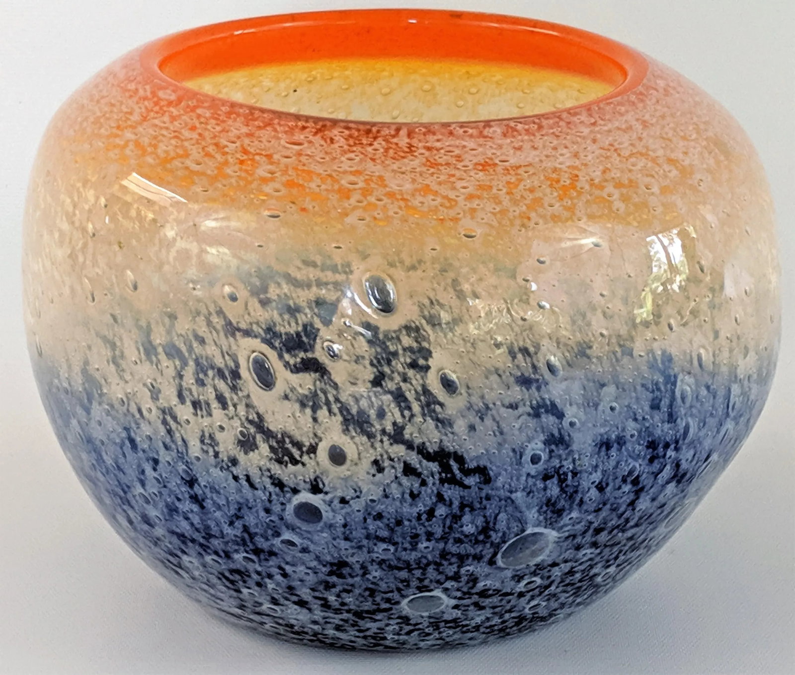 Benny Motzfeldt Art Glass Bubble Vase Norway Mid Century Modern - 5