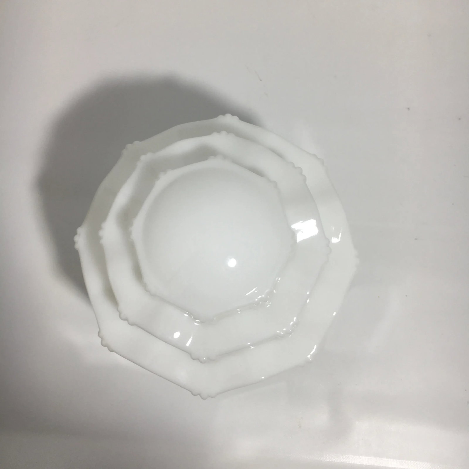 1930s Art Deco Stepped Skyscraper Milk Glass Shade - 8