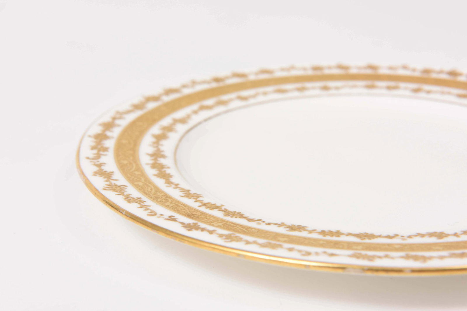 Six (6) Custom Tiffany Antique English Gilt Dessert Plates - 6