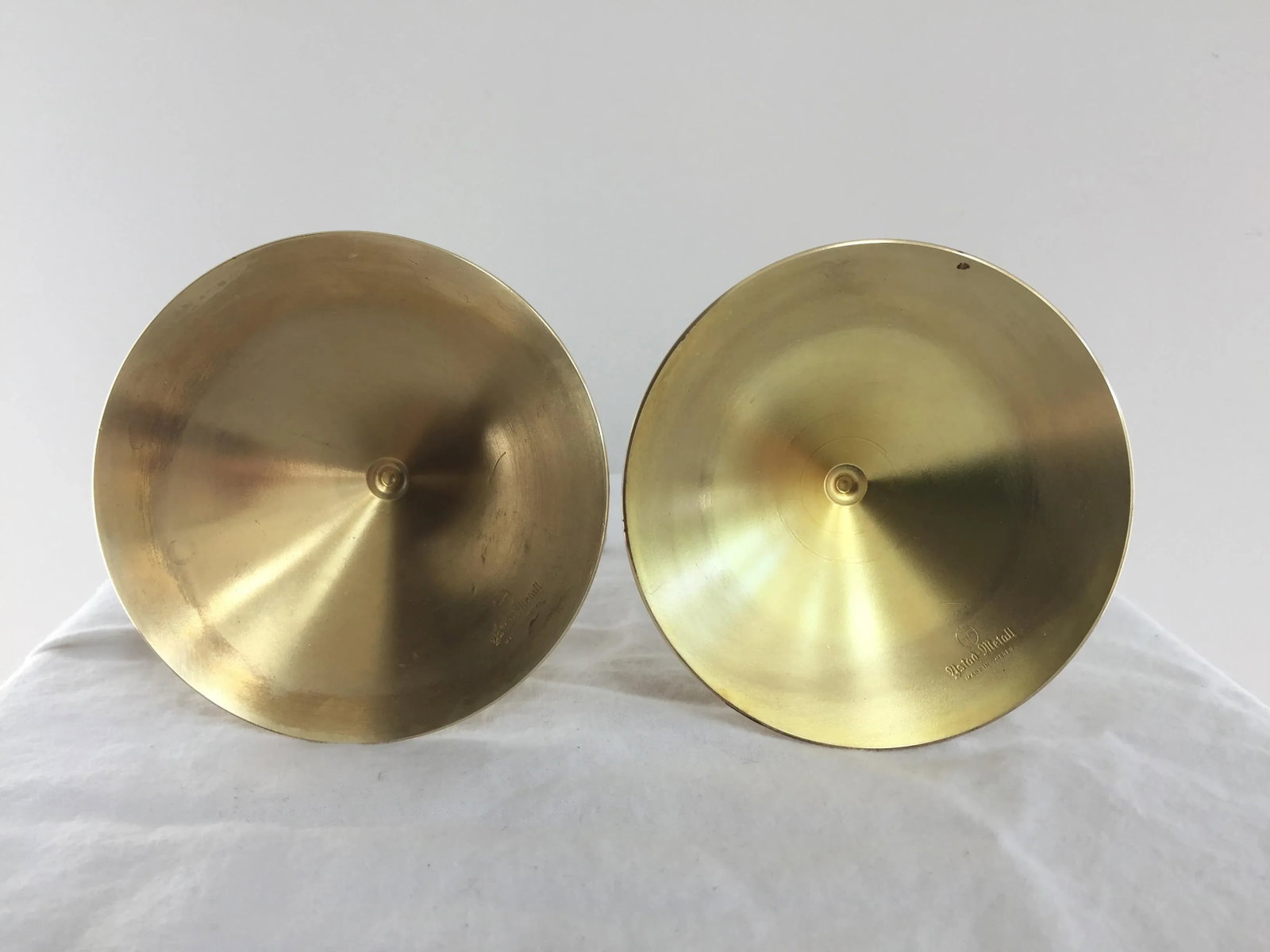 1970s Swedish Modern Glass and Brass Candle Holder - a Pair - 7