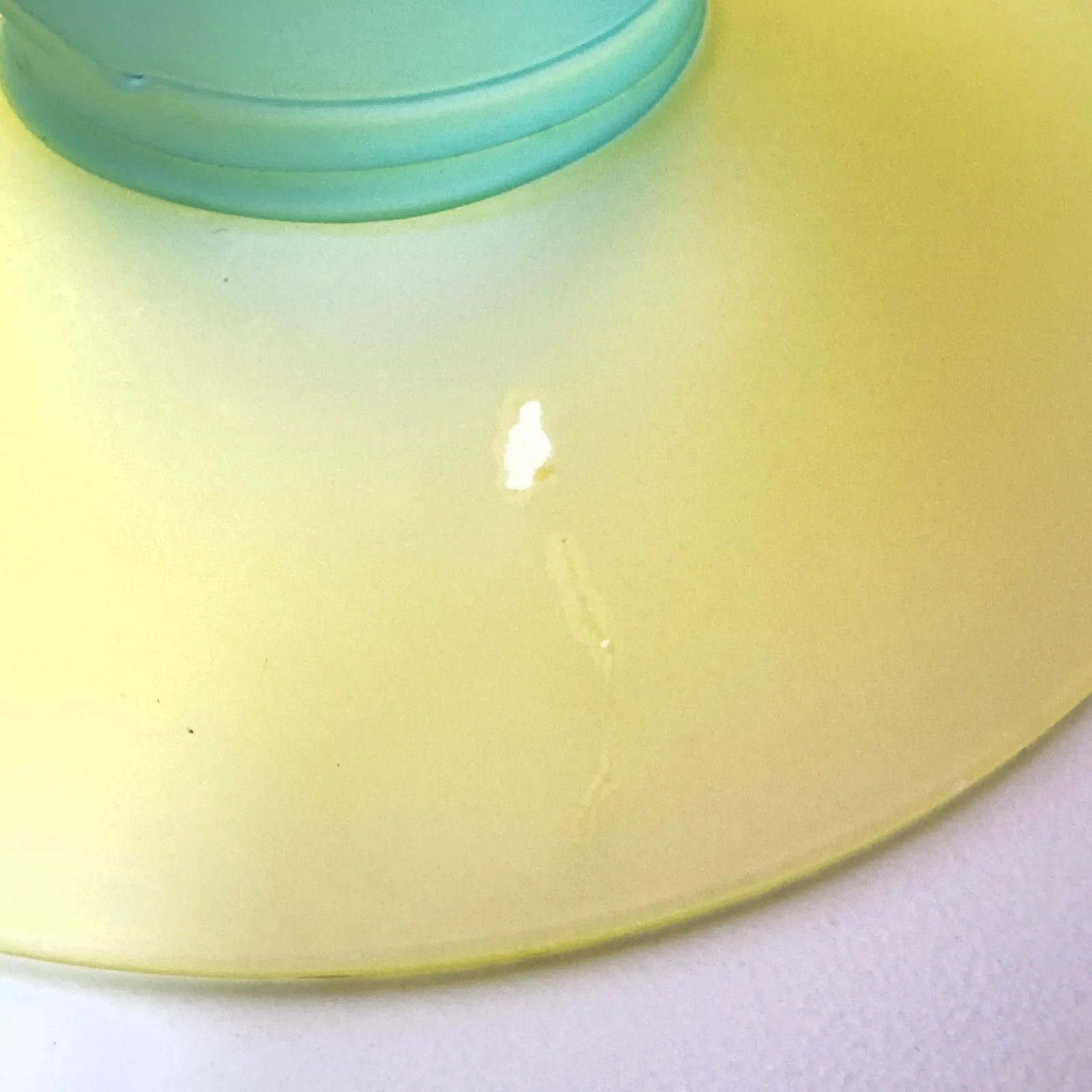 Large 1980s Color Blocked Frosted Glass Serving Bowl - 7