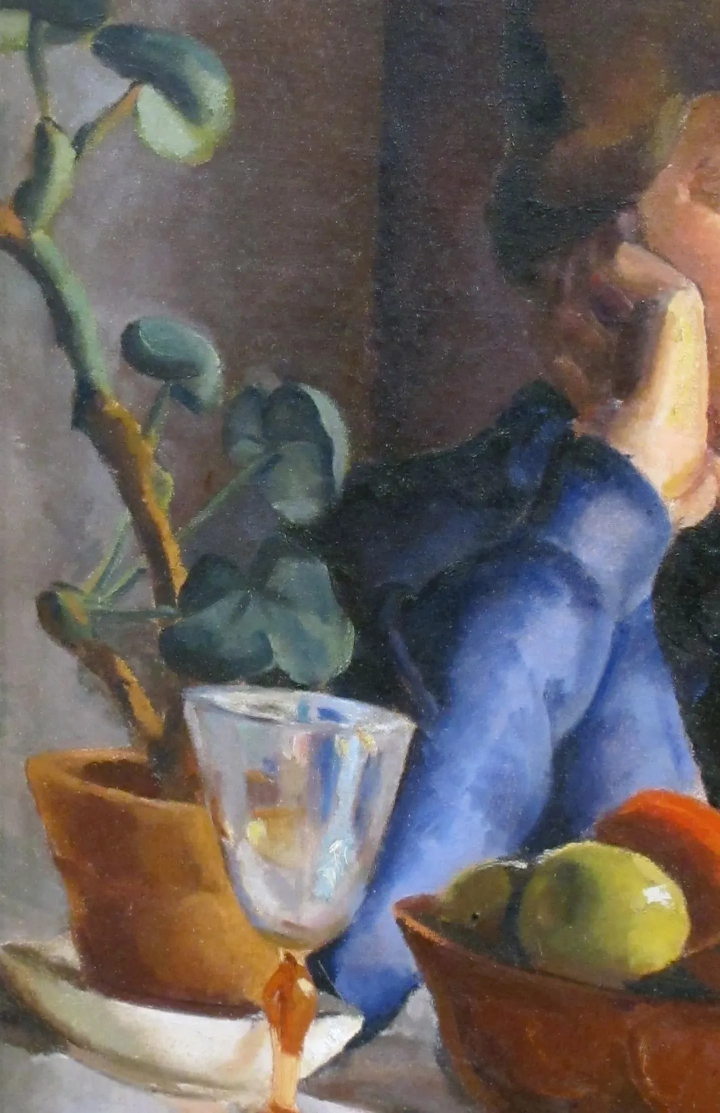 Art Deco "Seated Woman" Rendered Continental Oil Painting on Board - 4