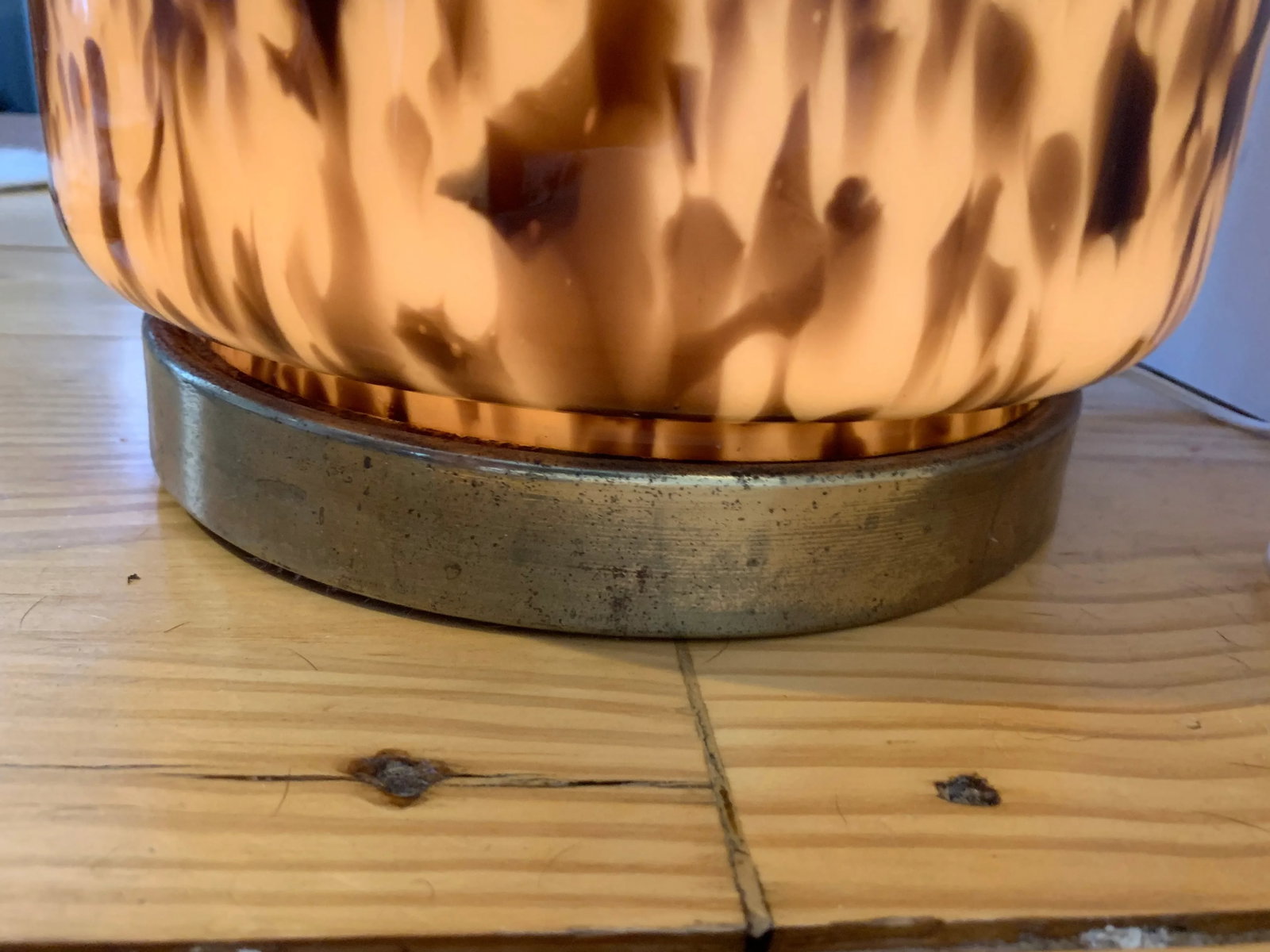 Mid-Century Italian Murano Leopard Pattern Glass Table Lamp - 3