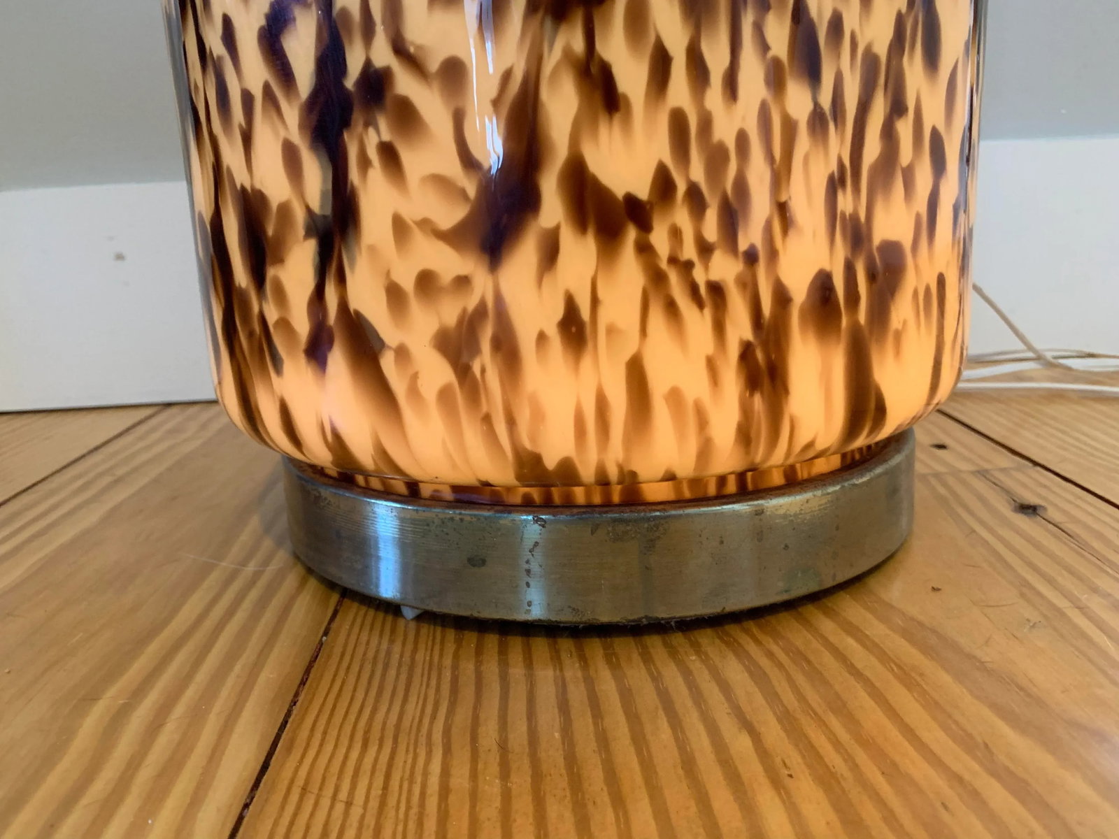 Mid-Century Italian Murano Leopard Pattern Glass Table Lamp - 4